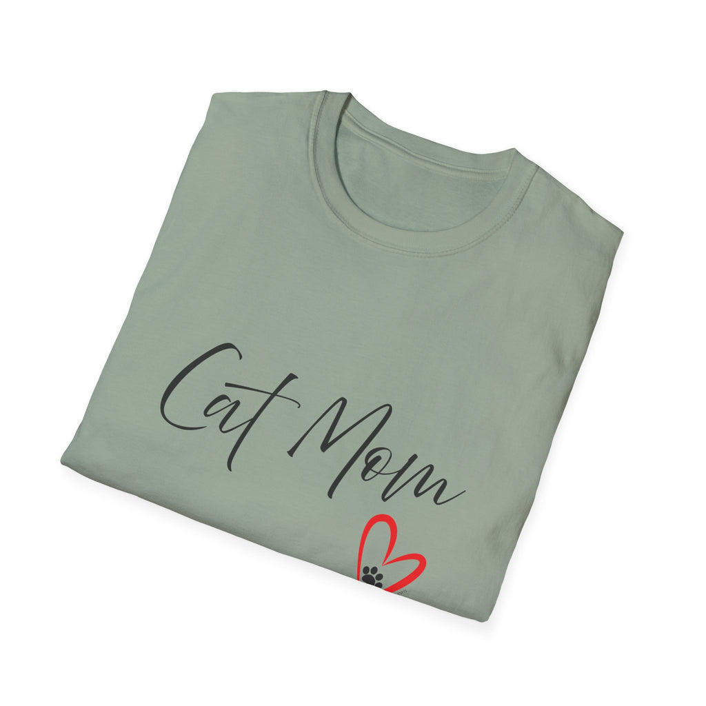 Cat Mom Heart Graphic Tee