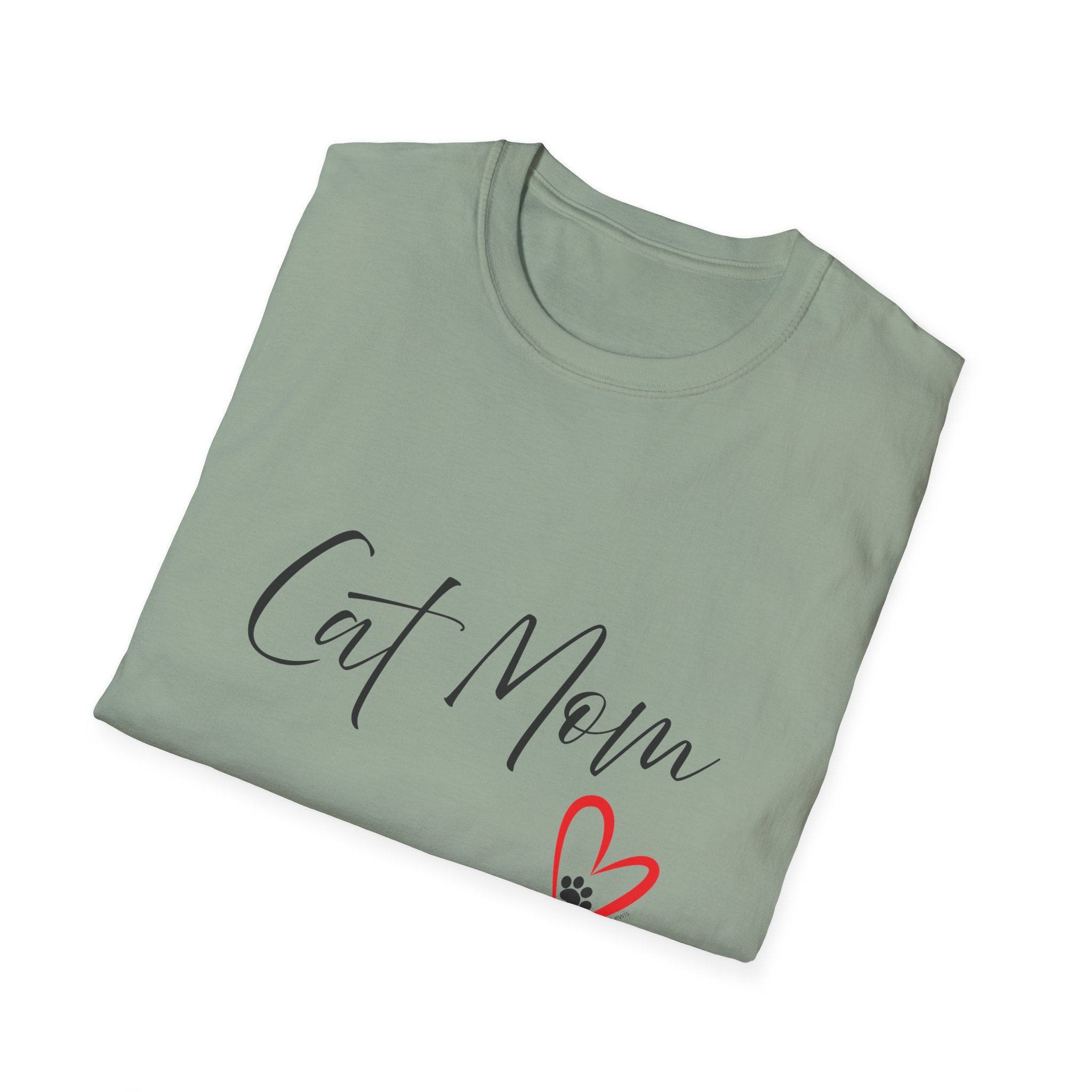 Cat Mom Heart Graphic Tee