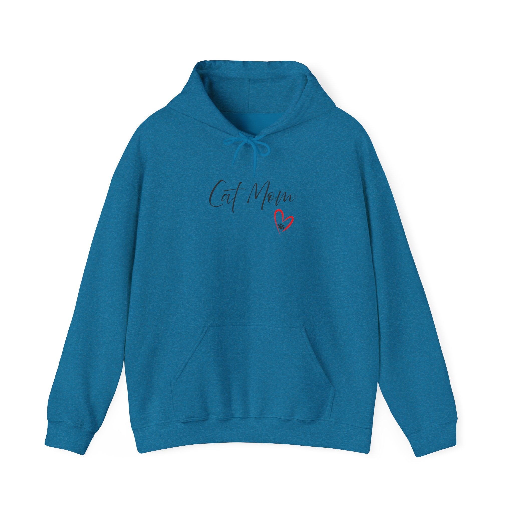 Modern Cat Mom Heart Graphic Design Hoodie Unisex Hoodie