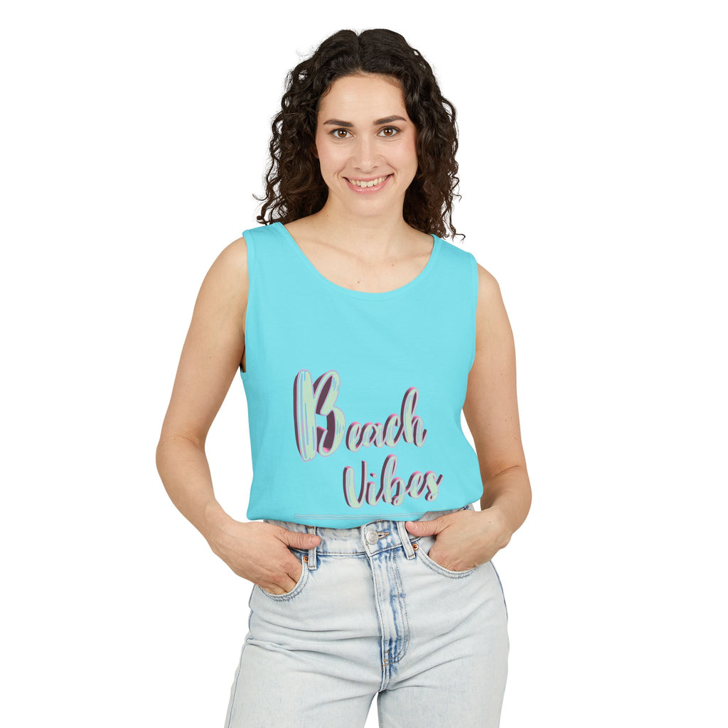 Beach Vibes Graphic Unisex Garment-Dyed Tank Top