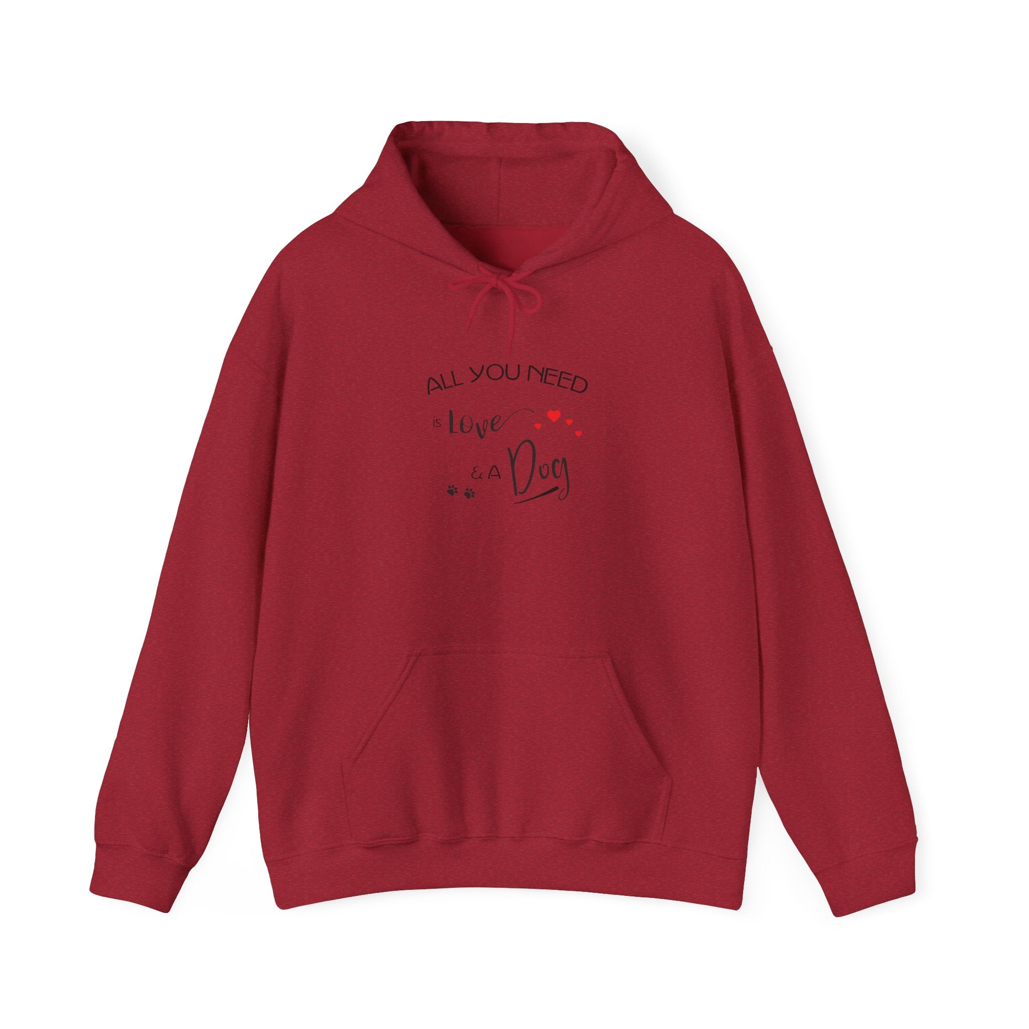 All You Need Is Love and a Dog Graphic Hoodie - Unisex Heavy Blend™ Hooded Sweatshirt