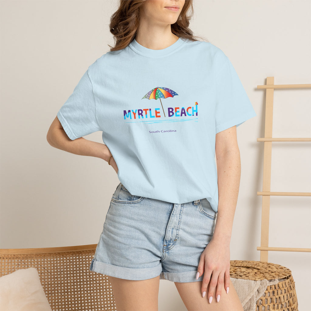 Myrtle Beach South Carolina Graphic Unisex Garment-Dyed T-shirt