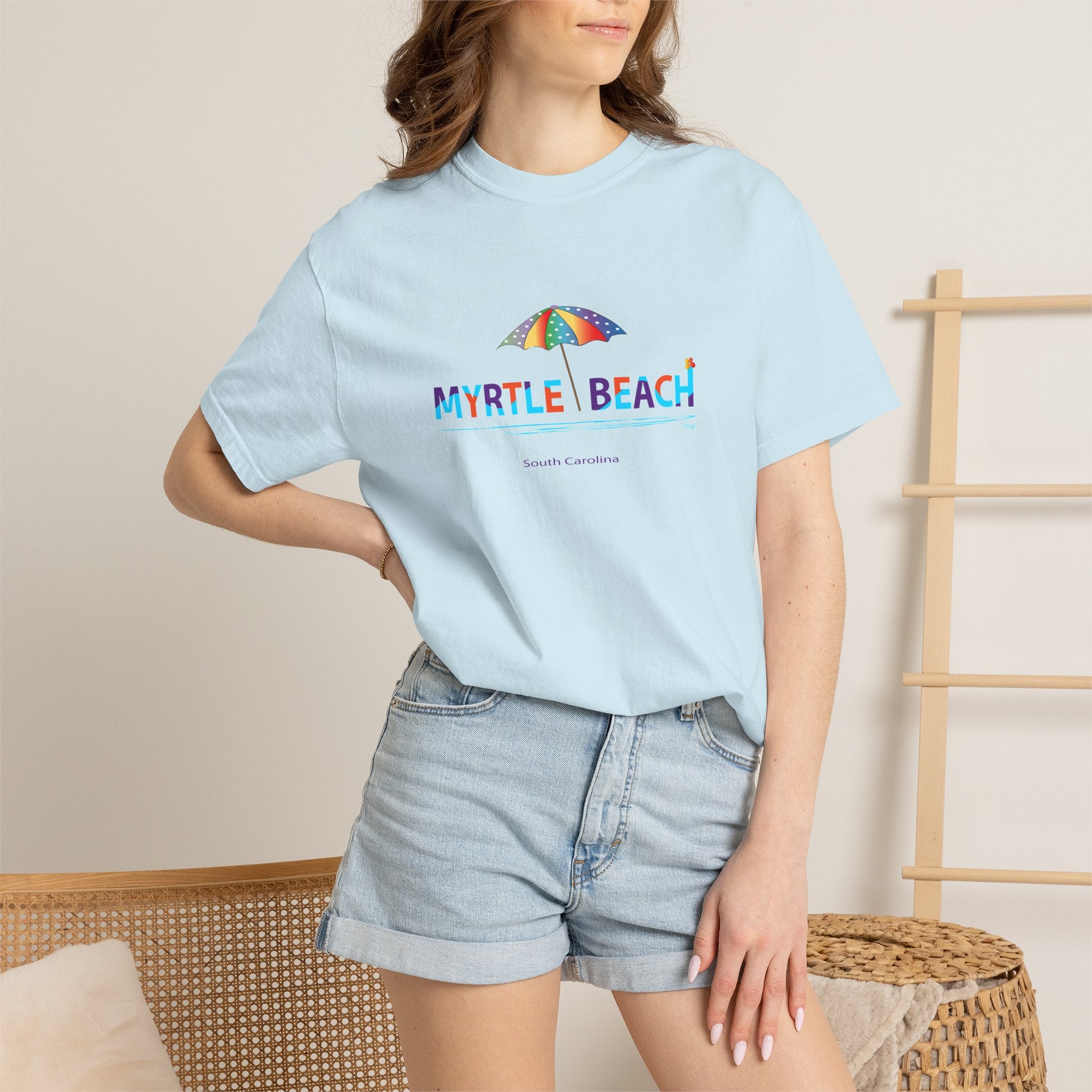 Myrtle Beach South Carolina Graphic Unisex Garment-Dyed T-shirt