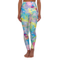 Colorful Abstract Brushstroke High Waisted Yoga Leggings (AOP)