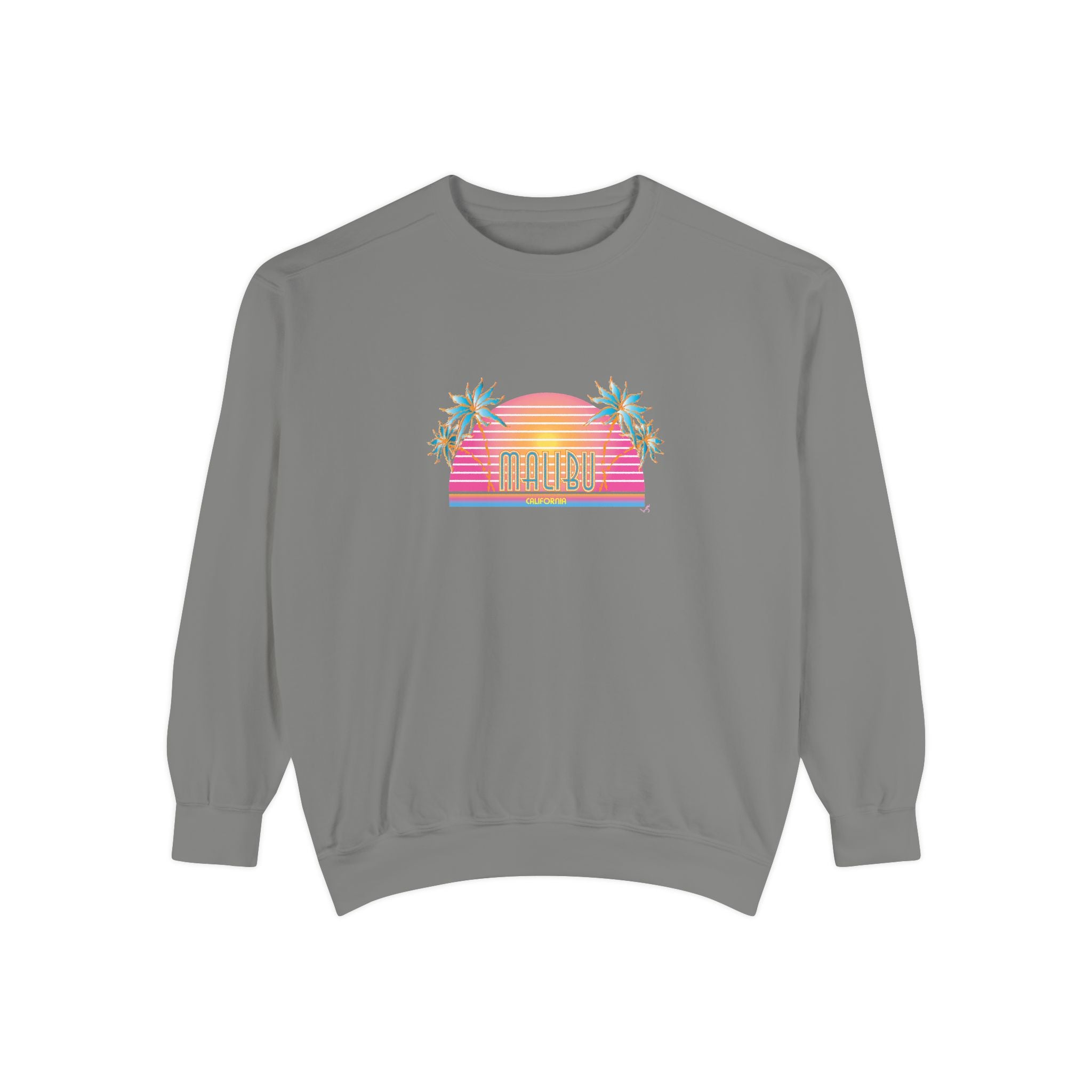 Malibu California Sunset Graphic Unisex Garment-Dyed Sweatshirt
