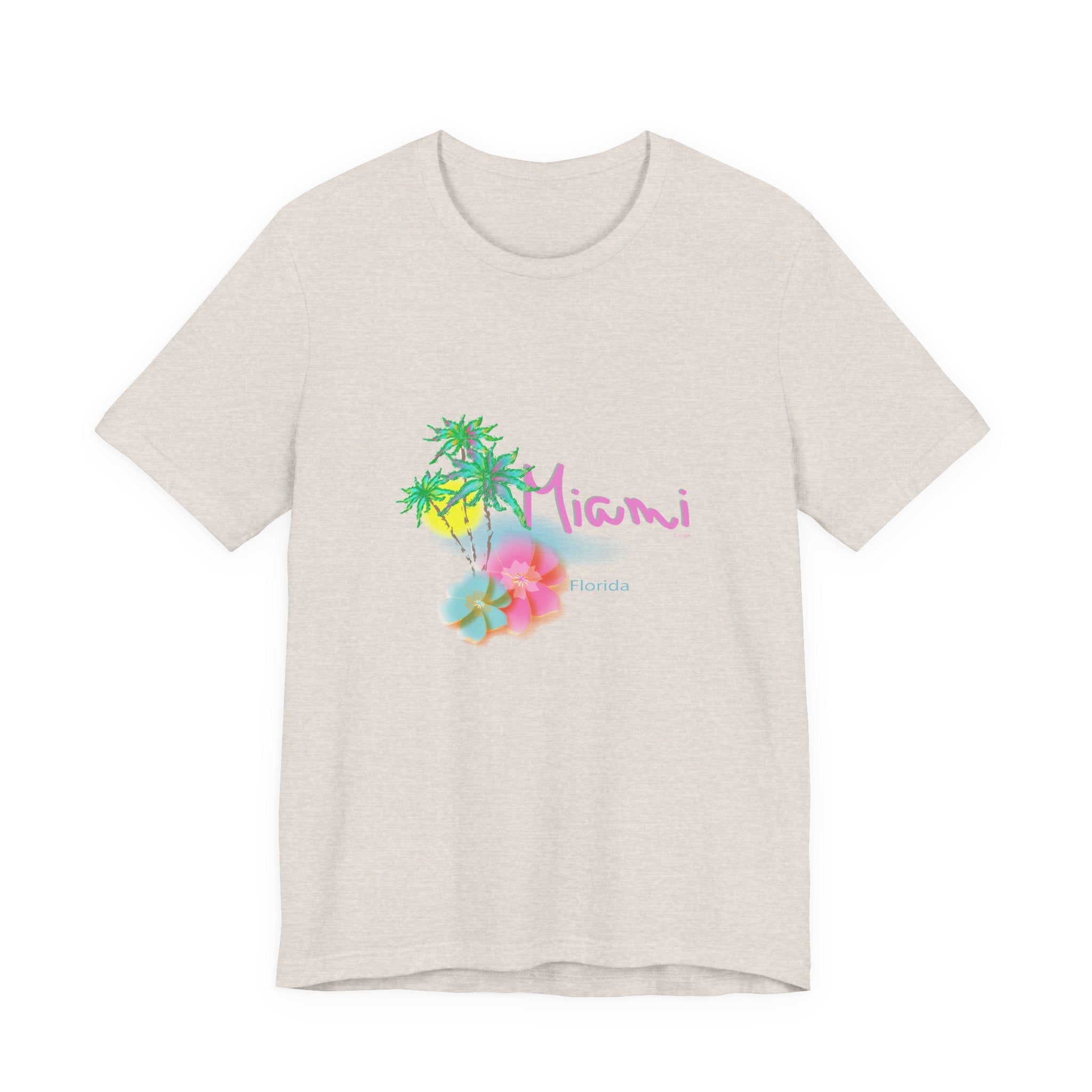 MIAMI, Florida Palm Sunset Graphic Unisex Jersey Short Sleeve Tee
