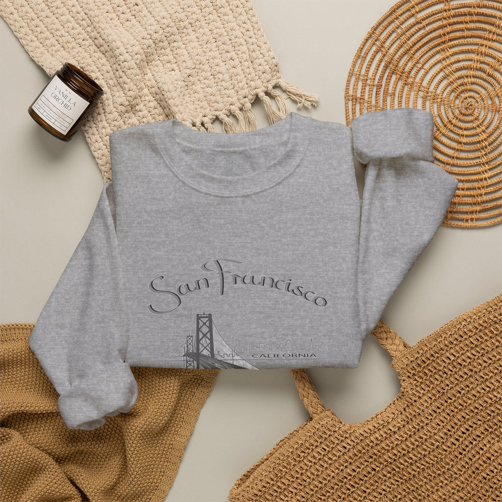 San Francisco Bridge Crewneck Sweatshirt — Vintage City Skyline Pullover