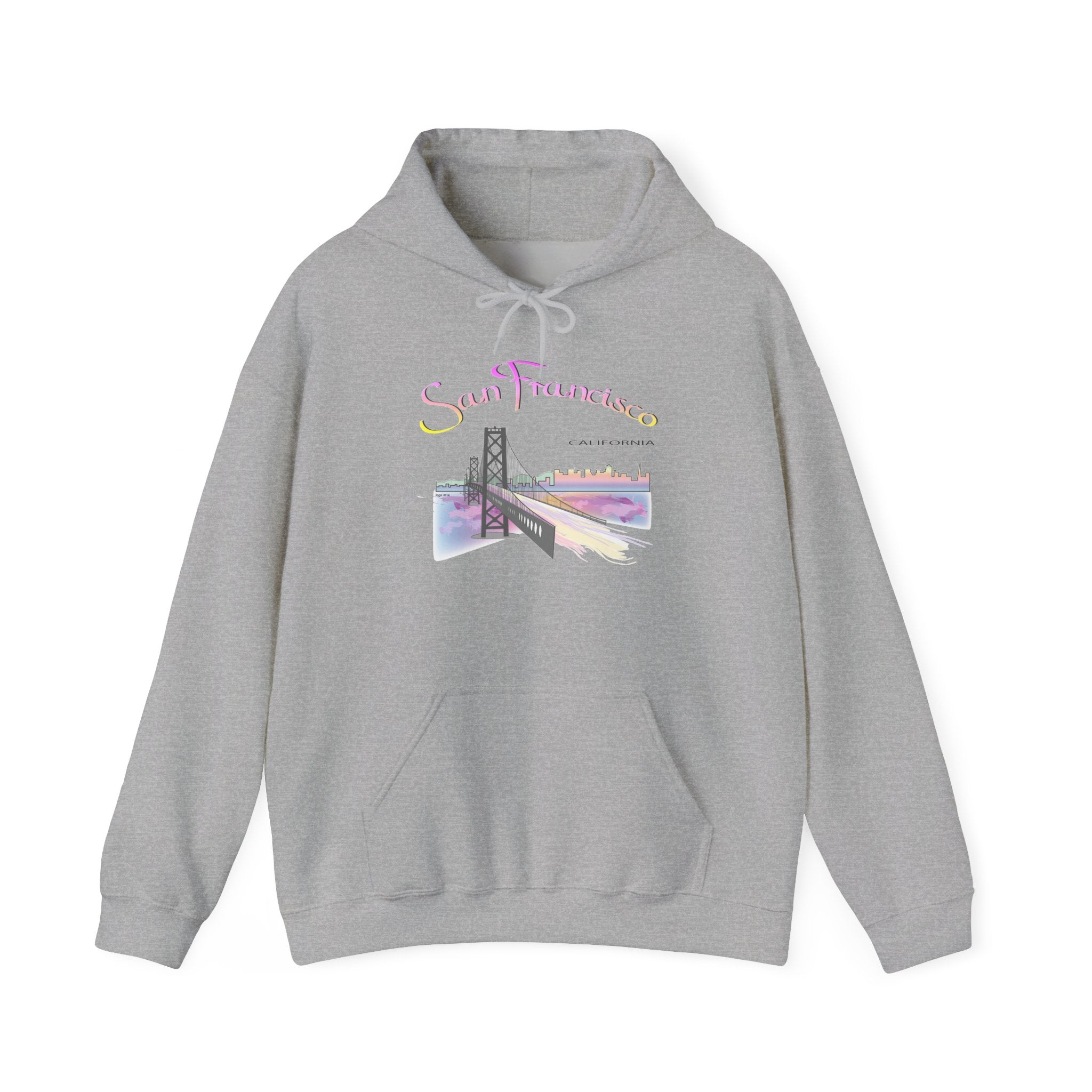 San Francisco Rainbow Bridge Graphic Hoodie - Unisex Heavy Blend™ Hooded Sweatshirt