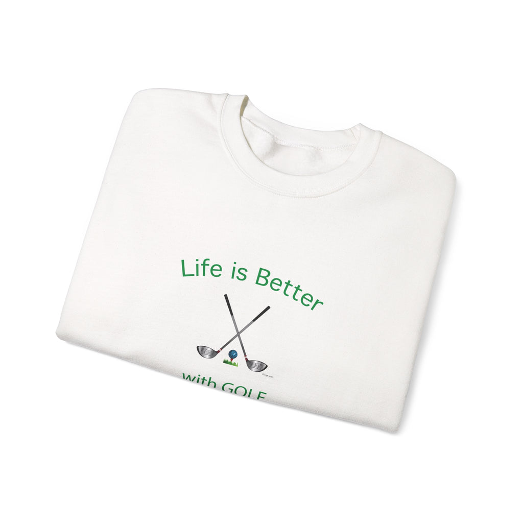 Life Is Better with Golf Graphic Unisex Heavy Blend™ Crewneck Sweatshirt