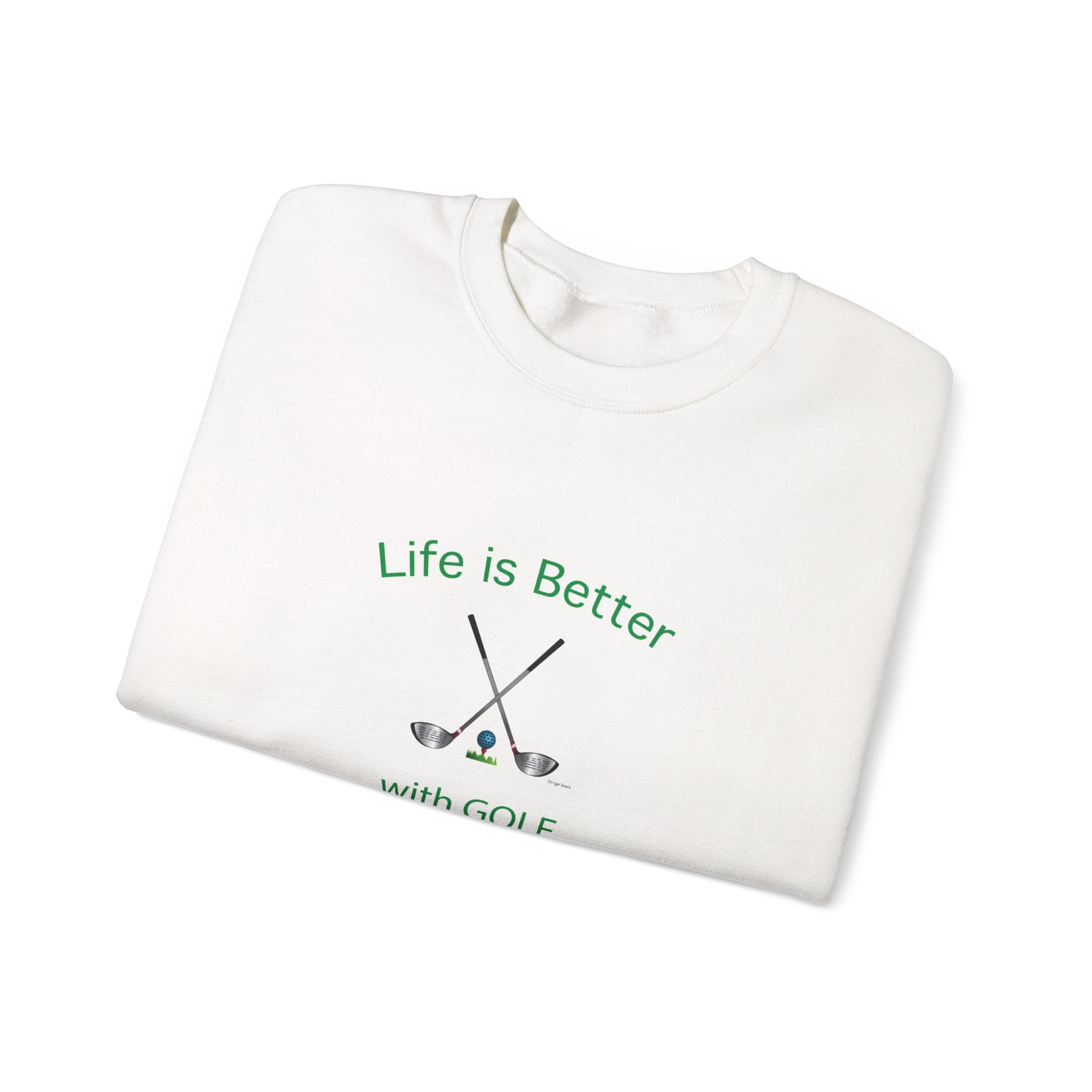 Life Is Better with Golf Graphic Unisex Heavy Blend™ Crewneck Sweatshirt