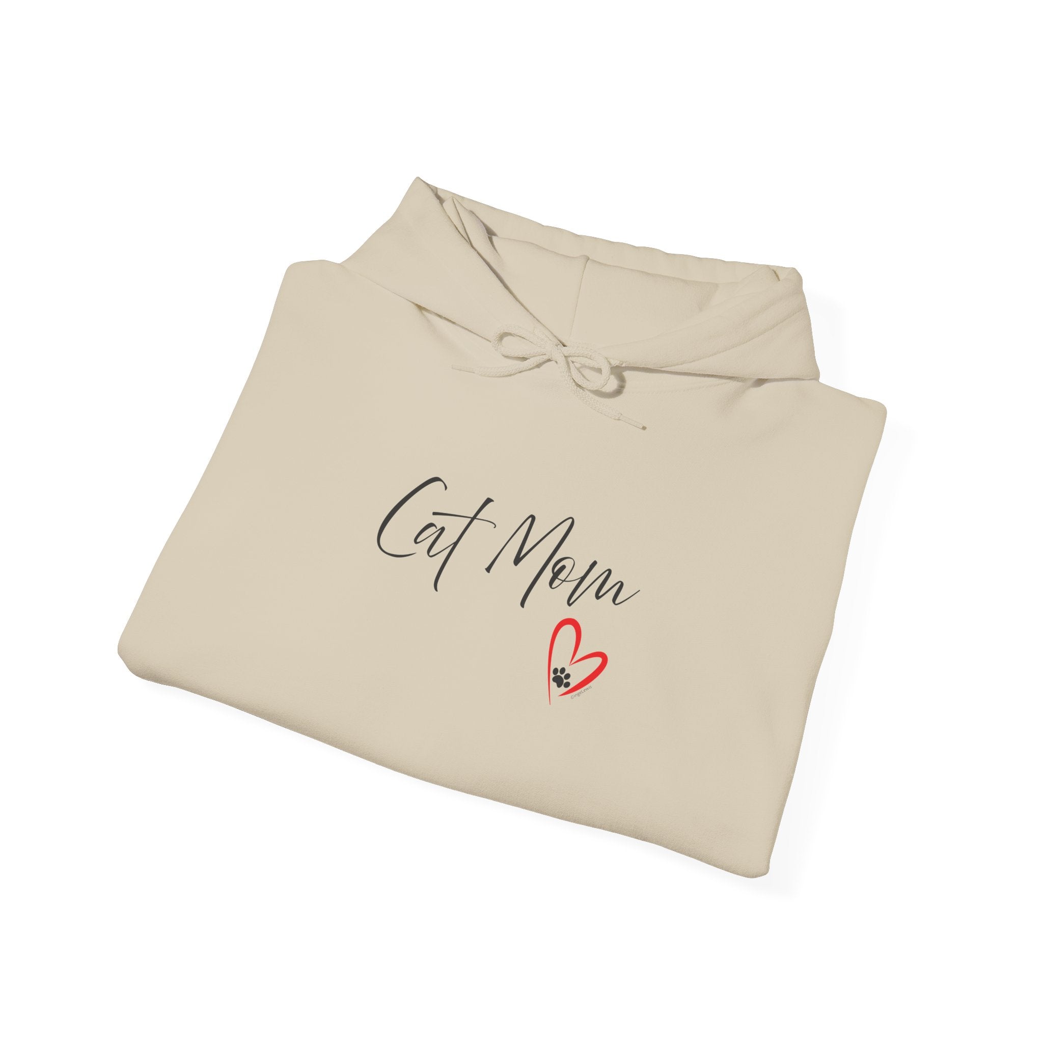 Modern Cat Mom Heart Graphic Design Hoodie Unisex Hoodie