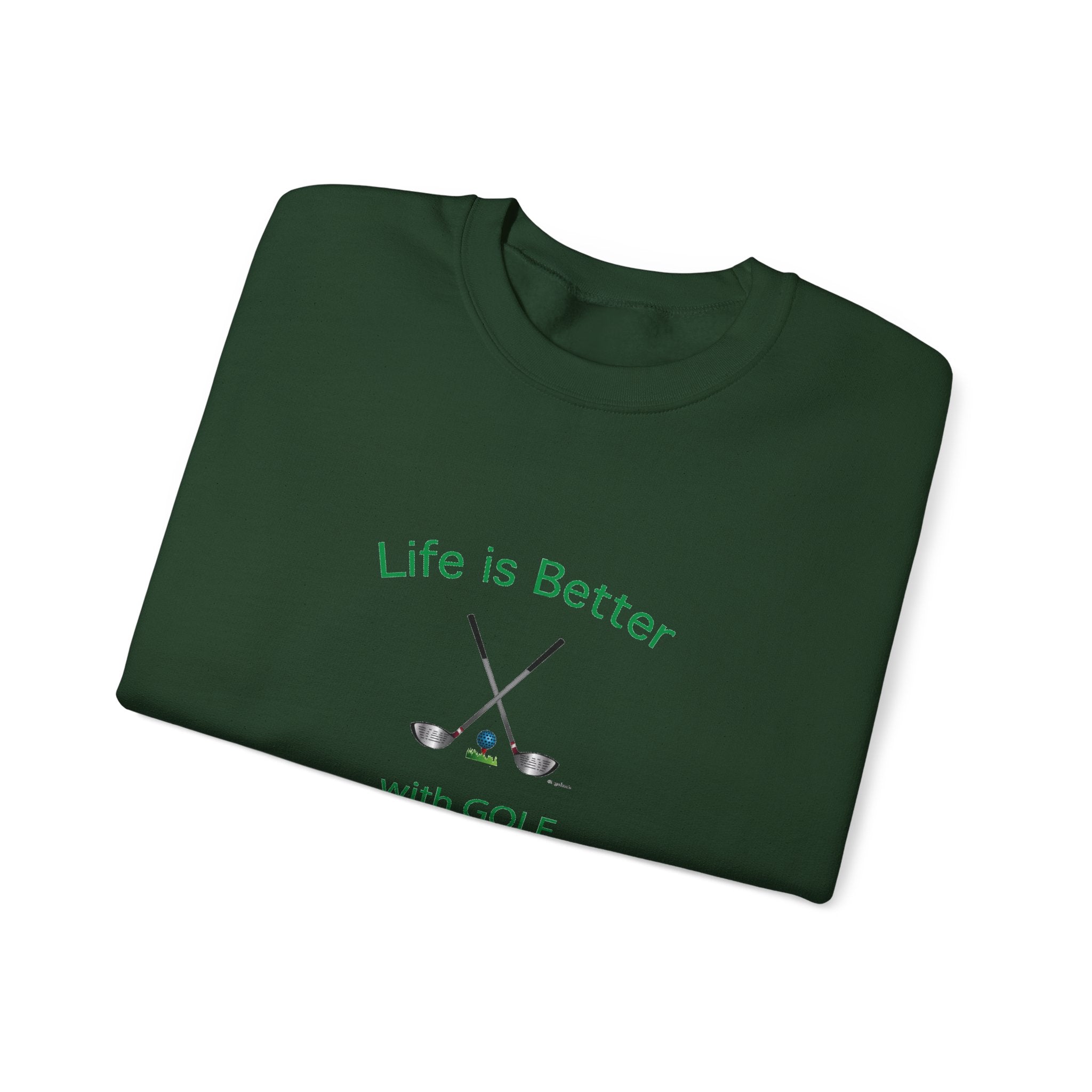 Life Is Better with Golf Graphic Unisex Heavy Blend™ Crewneck Sweatshirt