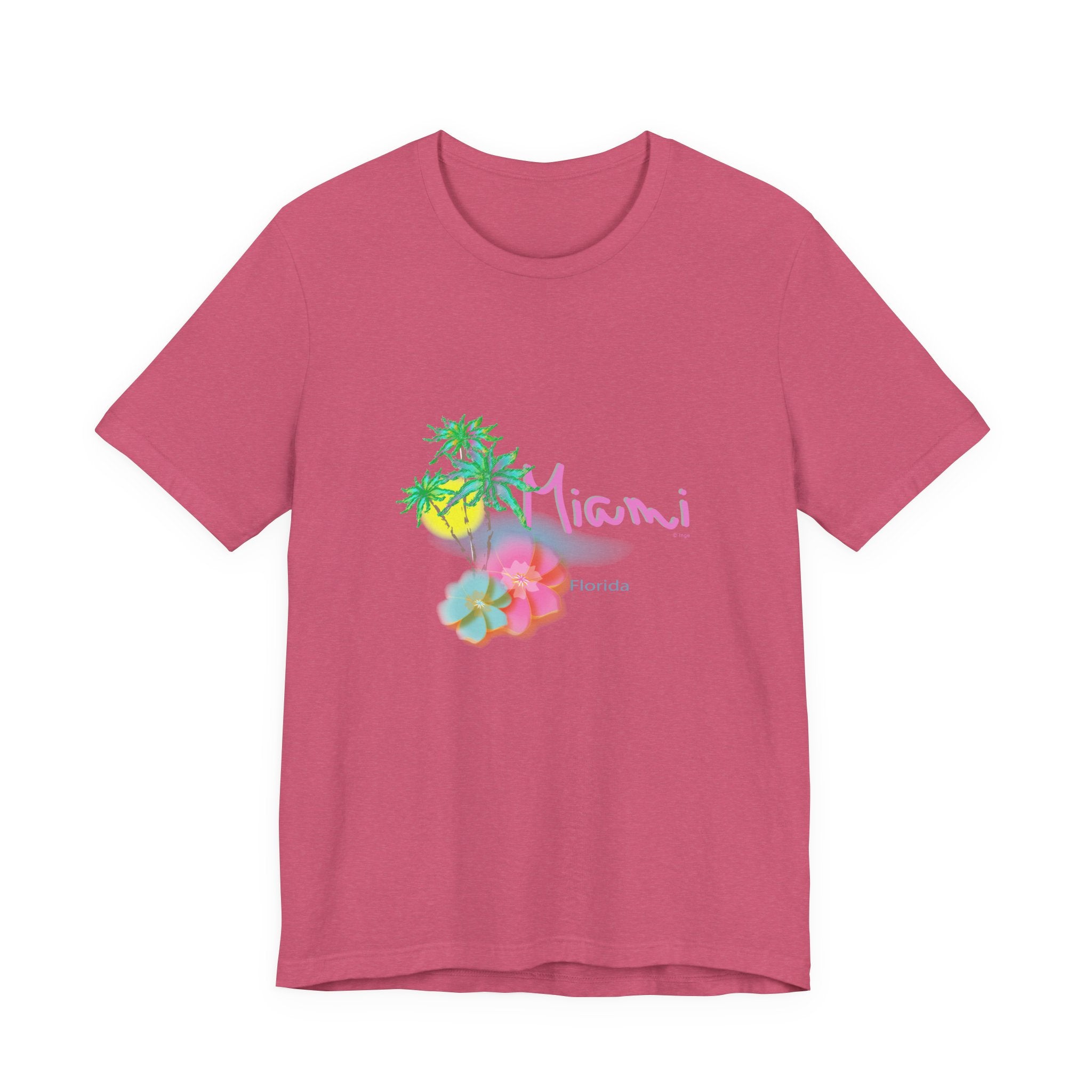MIAMI, Florida Palm Sunset Graphic Unisex Jersey Short Sleeve Tee