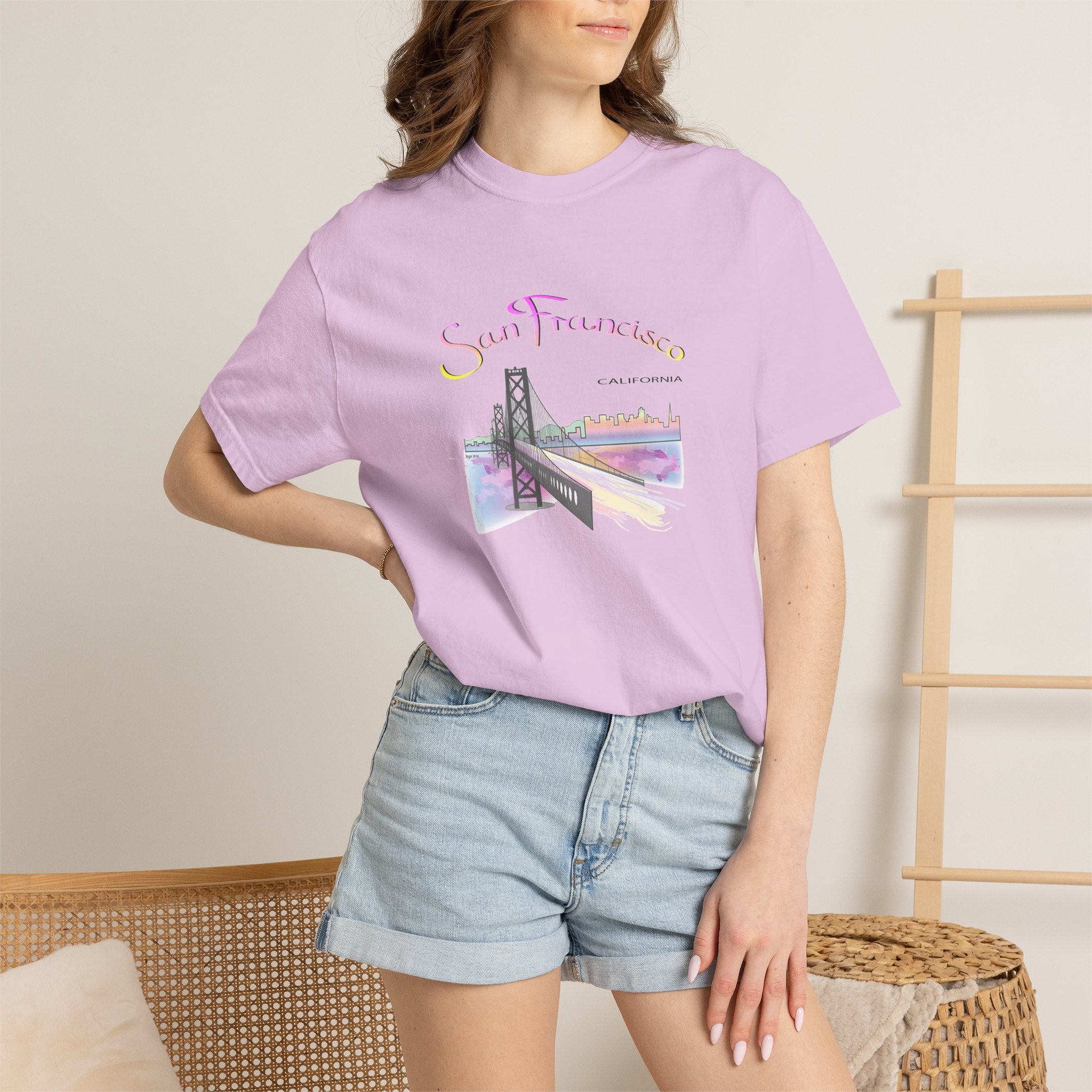 San Francisco Rainbow Golden Gate Bridge Graphic Unisex T-shirt