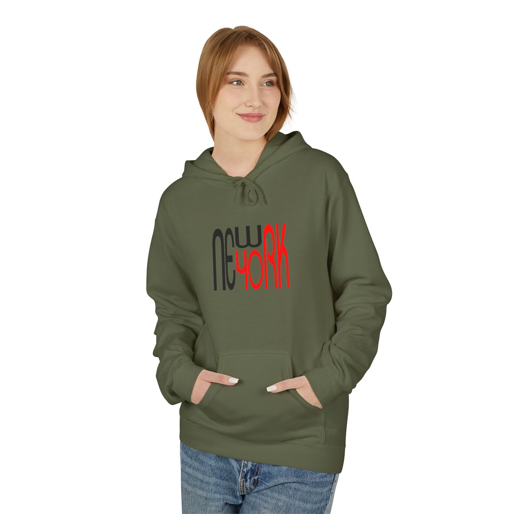 New York Retro Red Black Typography HoodieUnisex Hoodie