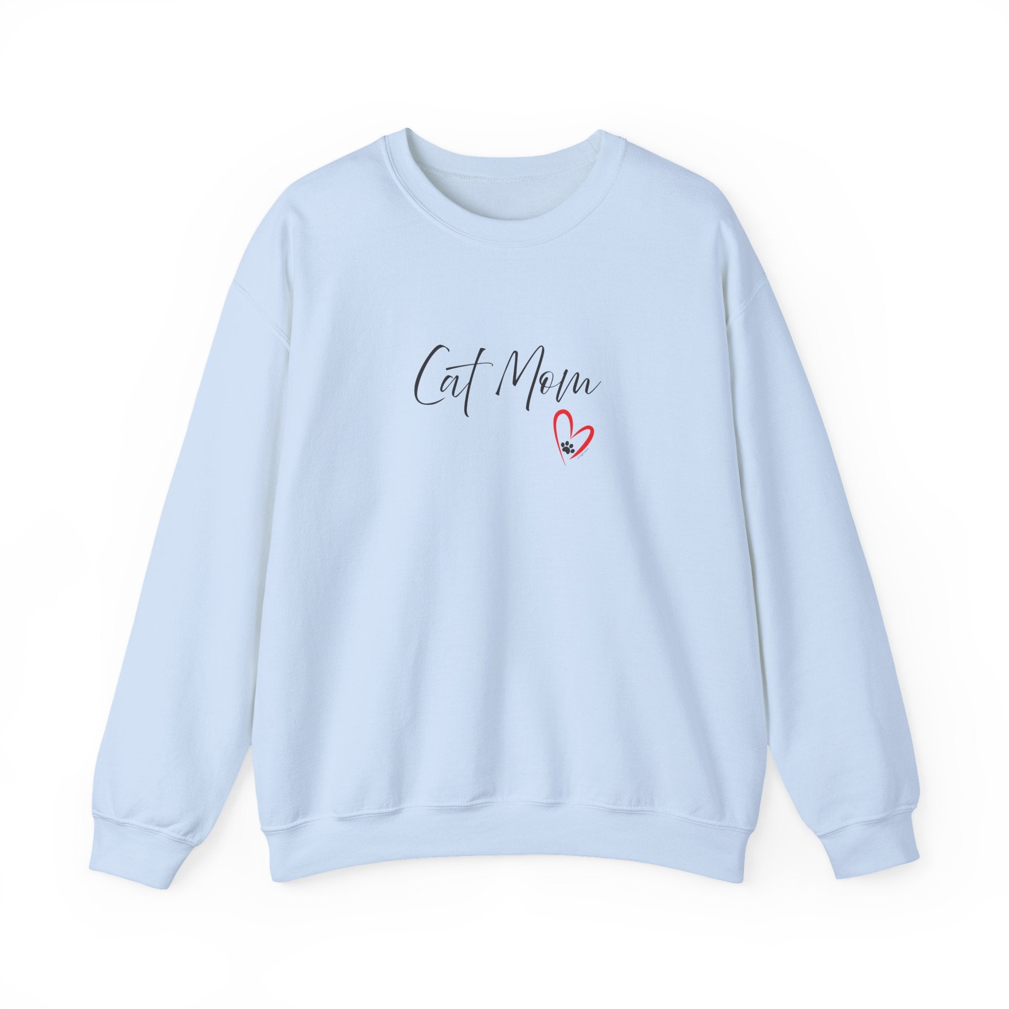 Cat Mom Heart Unisex Crewneck Sweatshirt
