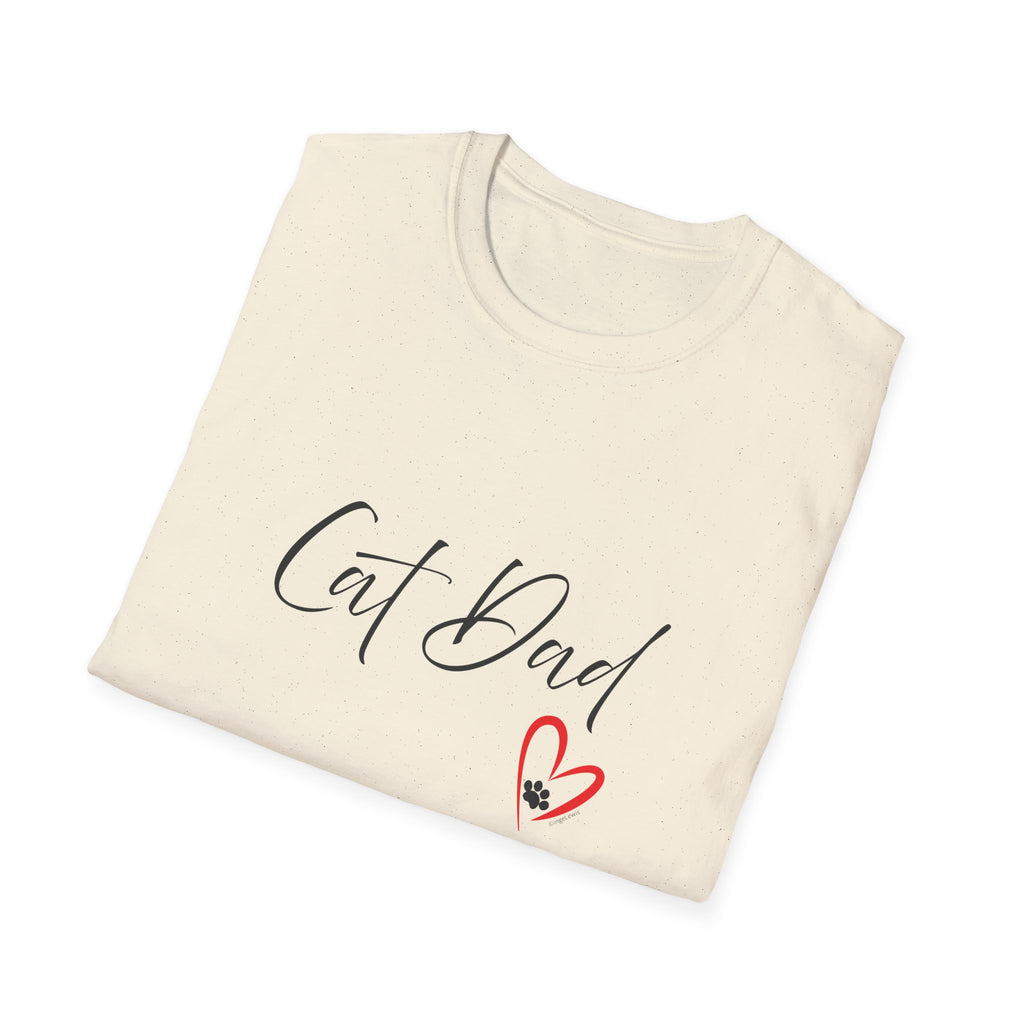 Cat Dad Heart Paw Graphic T-Shirt