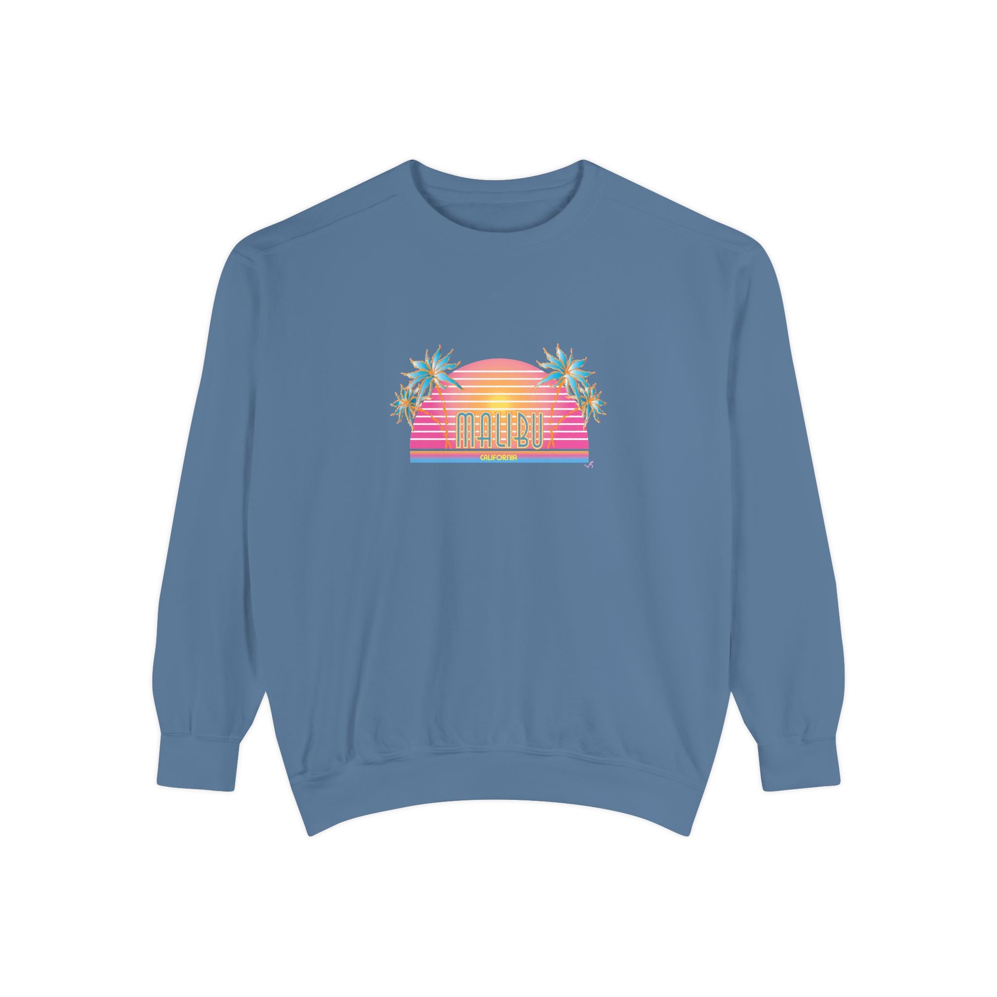 Malibu California Sunset Graphic Unisex Garment-Dyed Sweatshirt