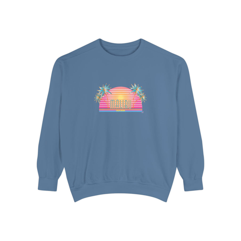 Malibu California Sunset Graphic Unisex Garment-Dyed Sweatshirt