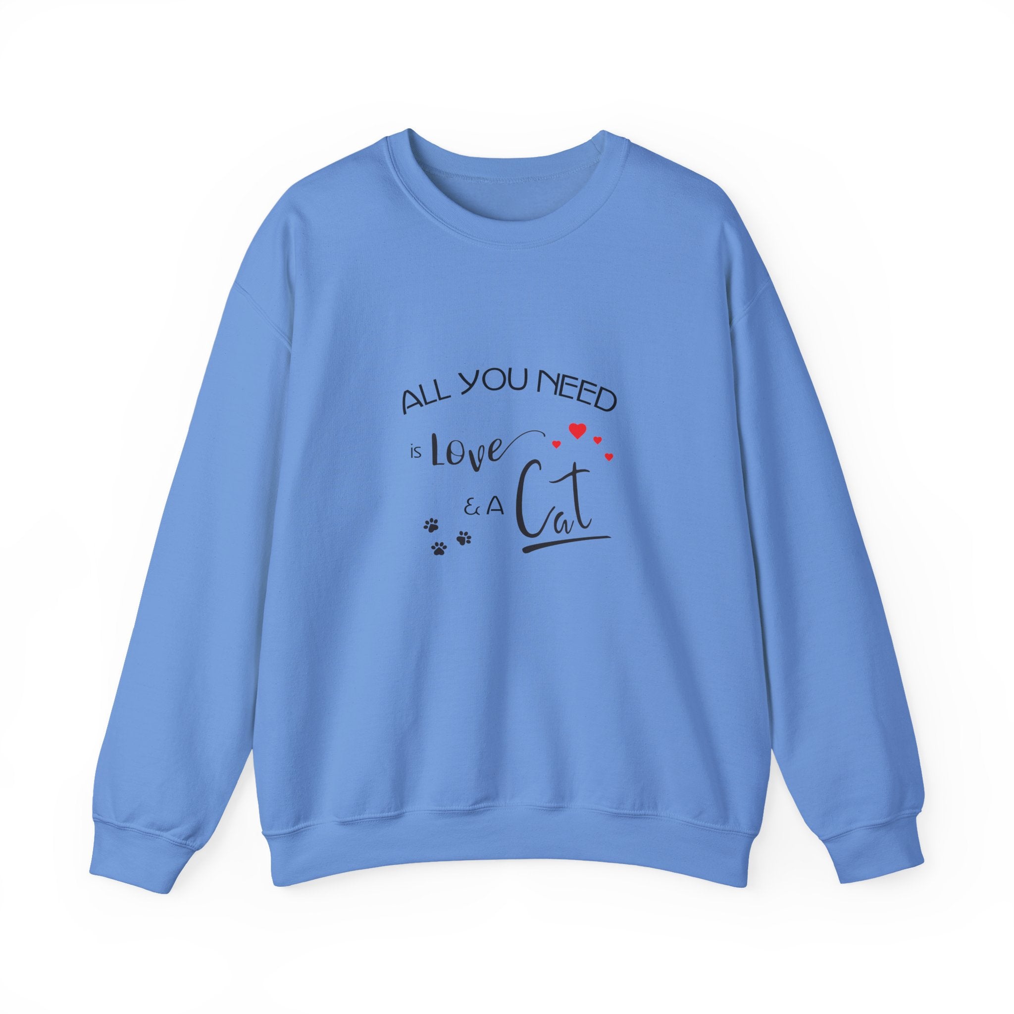 All You Need Is Love and a Cat Graphic Sweatshirt - Unisex Heavy Blend™ Crewneck Sweatshirt