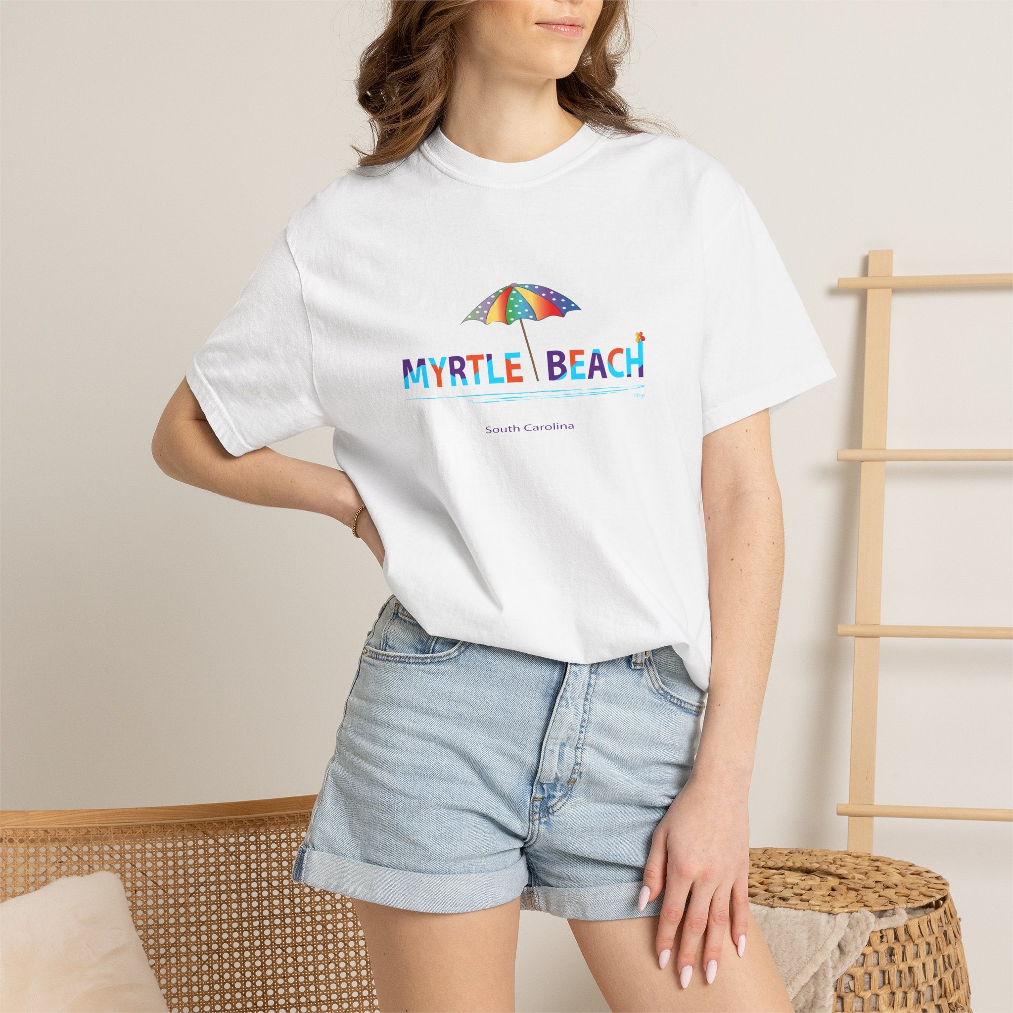 Myrtle Beach South Carolina Graphic Unisex Garment-Dyed T-shirt