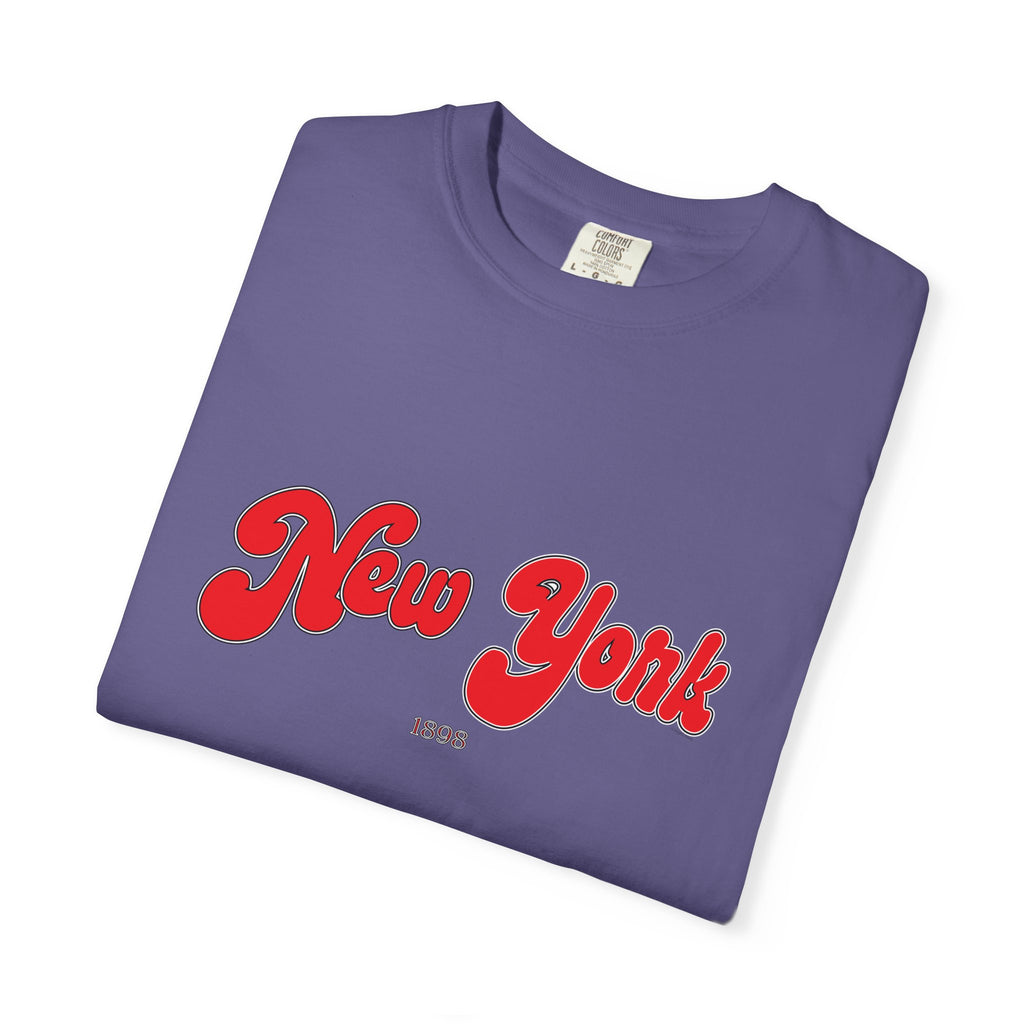 New York 1898 Black Red Lettering Graphic Tee
