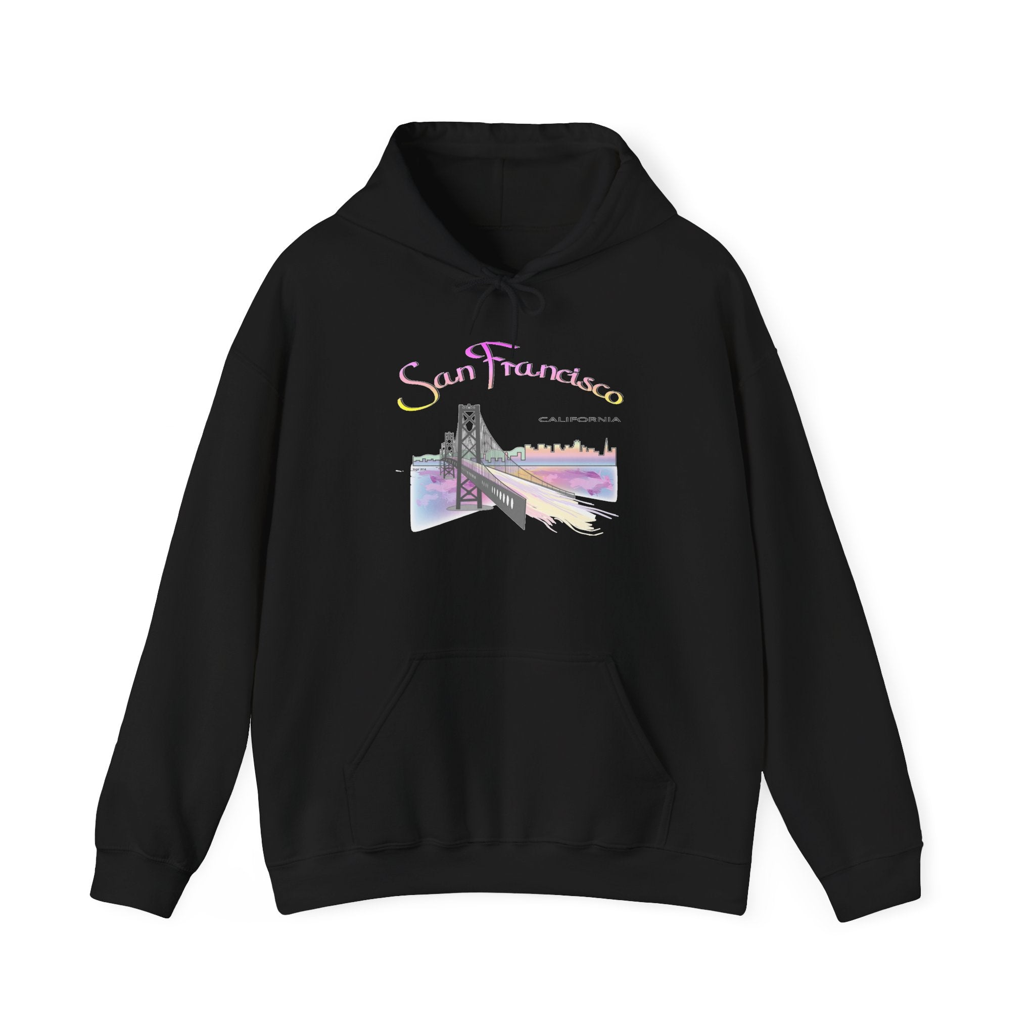 San Francisco Rainbow Bridge Graphic Hoodie - Unisex Heavy Blend™ Hooded Sweatshirt