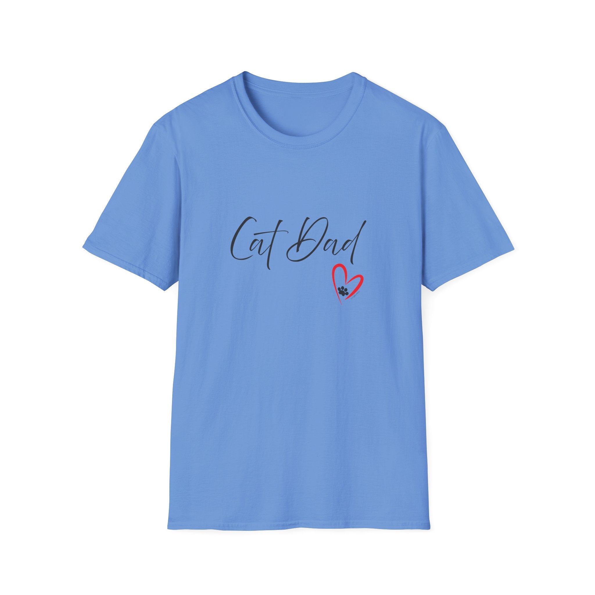 Cat Dad Heart Paw Graphic T-Shirt