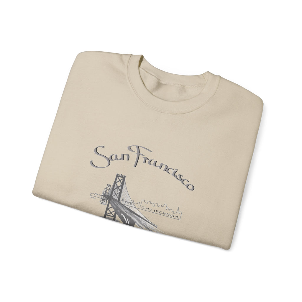 San Francisco Bridge Crewneck Sweatshirt — Vintage City Skyline Pullover