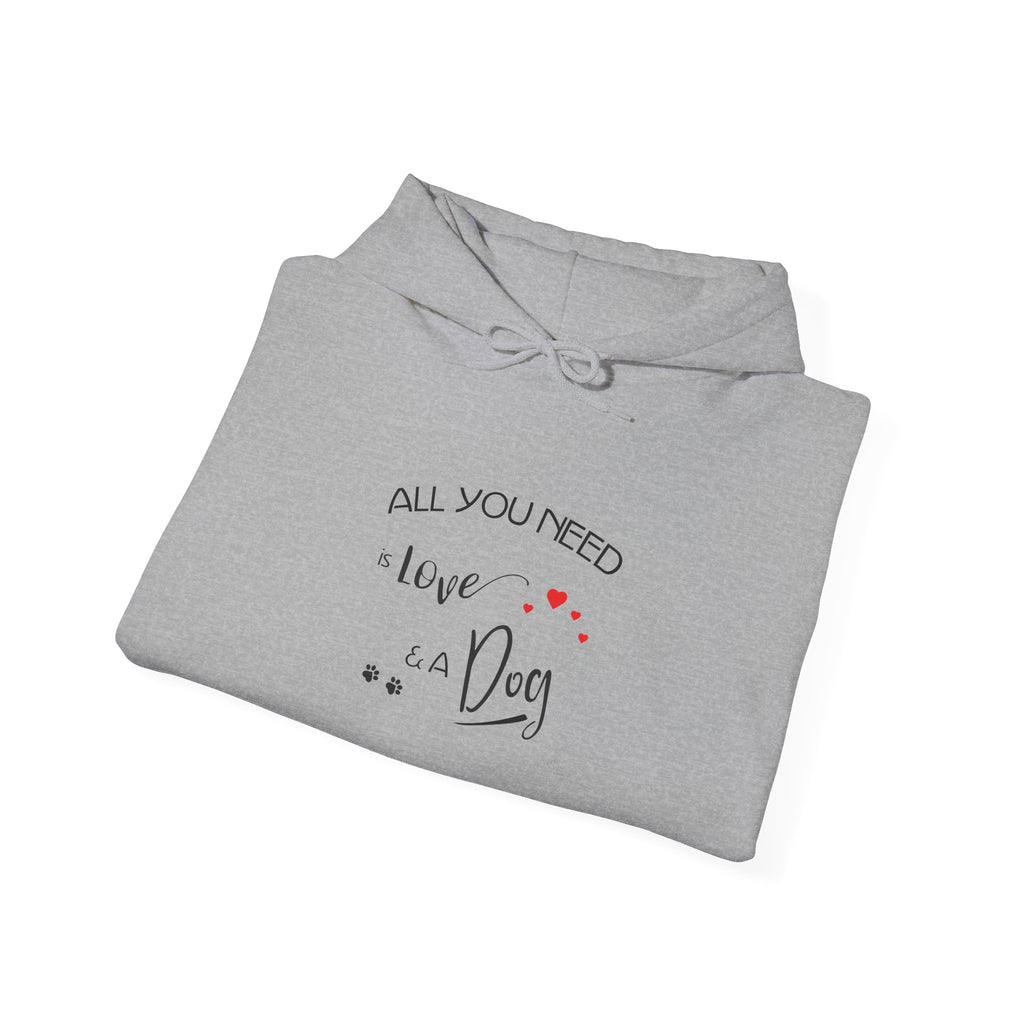 All You Need Is Love and a Dog Graphic Hoodie - Unisex Heavy Blend™ Hooded Sweatshirt