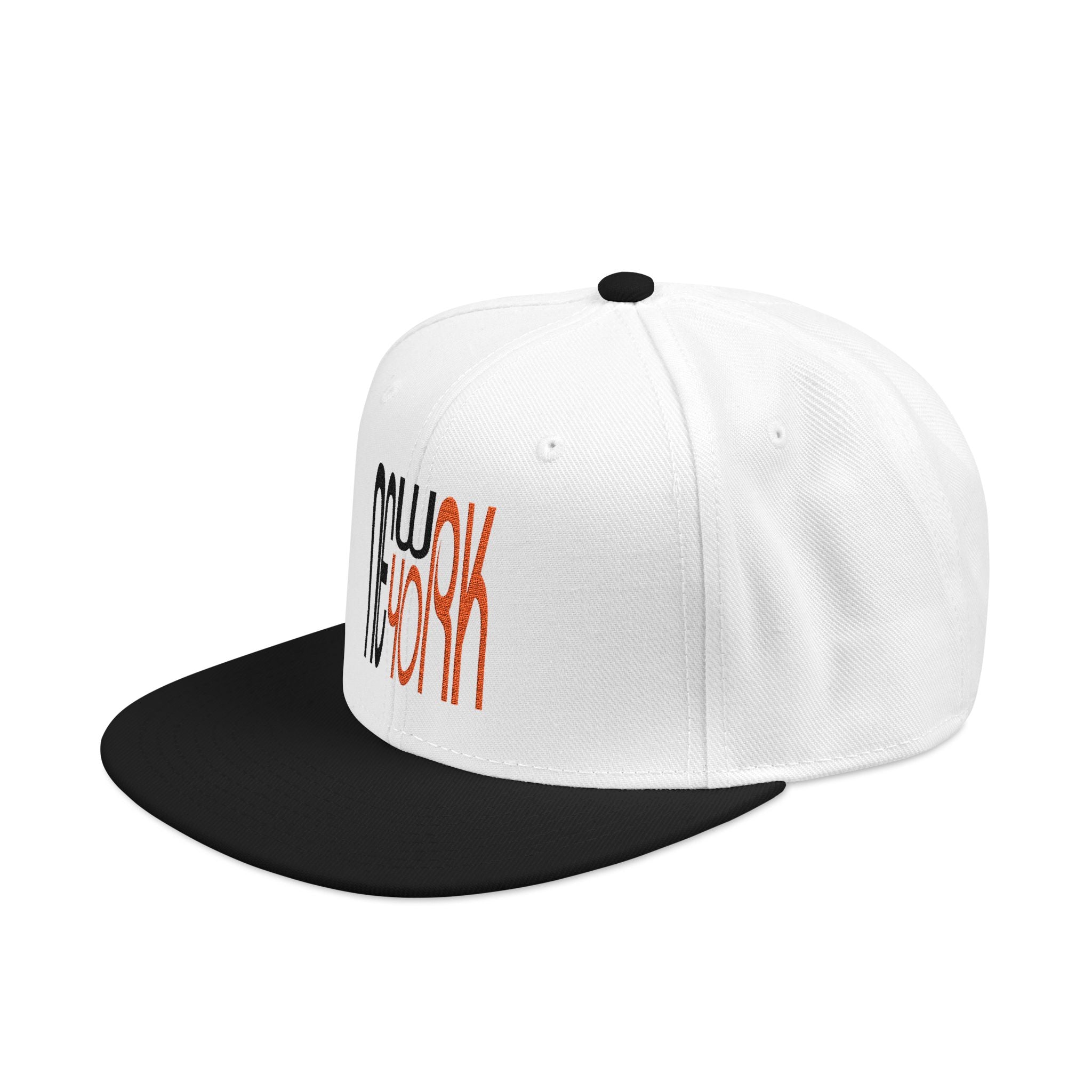 New York Black Red Lettering Unisex Snapback Cap (Embroidery)