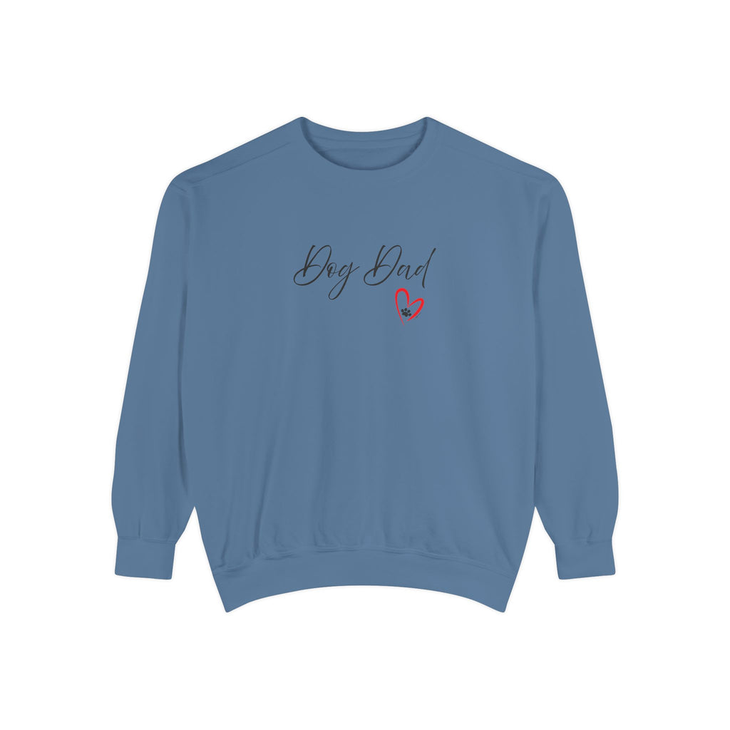 Dog Dad Heart Graphic Hoodie Garment-Dyed Sweatshirt