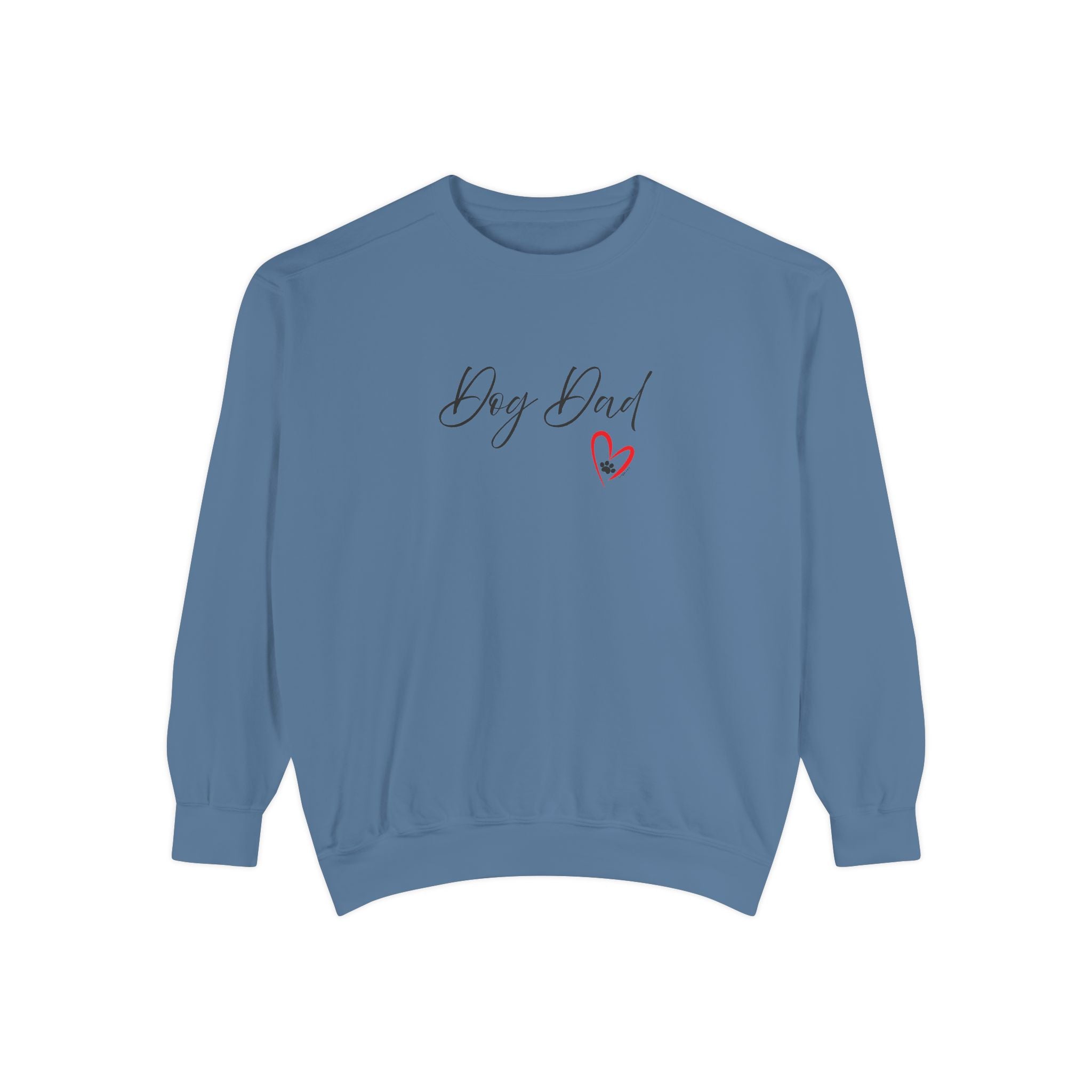 Dog Dad Heart Graphic Hoodie Garment-Dyed Sweatshirt