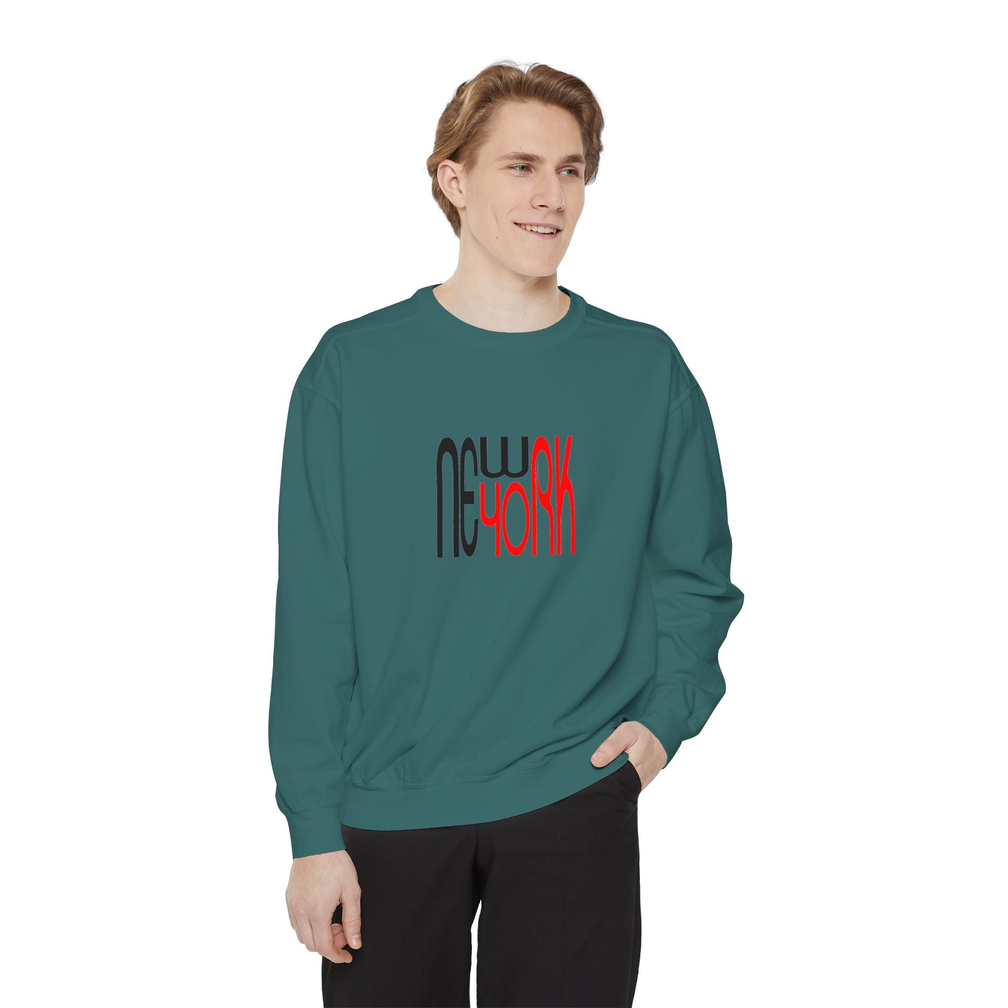 New York Black Red Lettering Graphic Unisex Sweatshirt