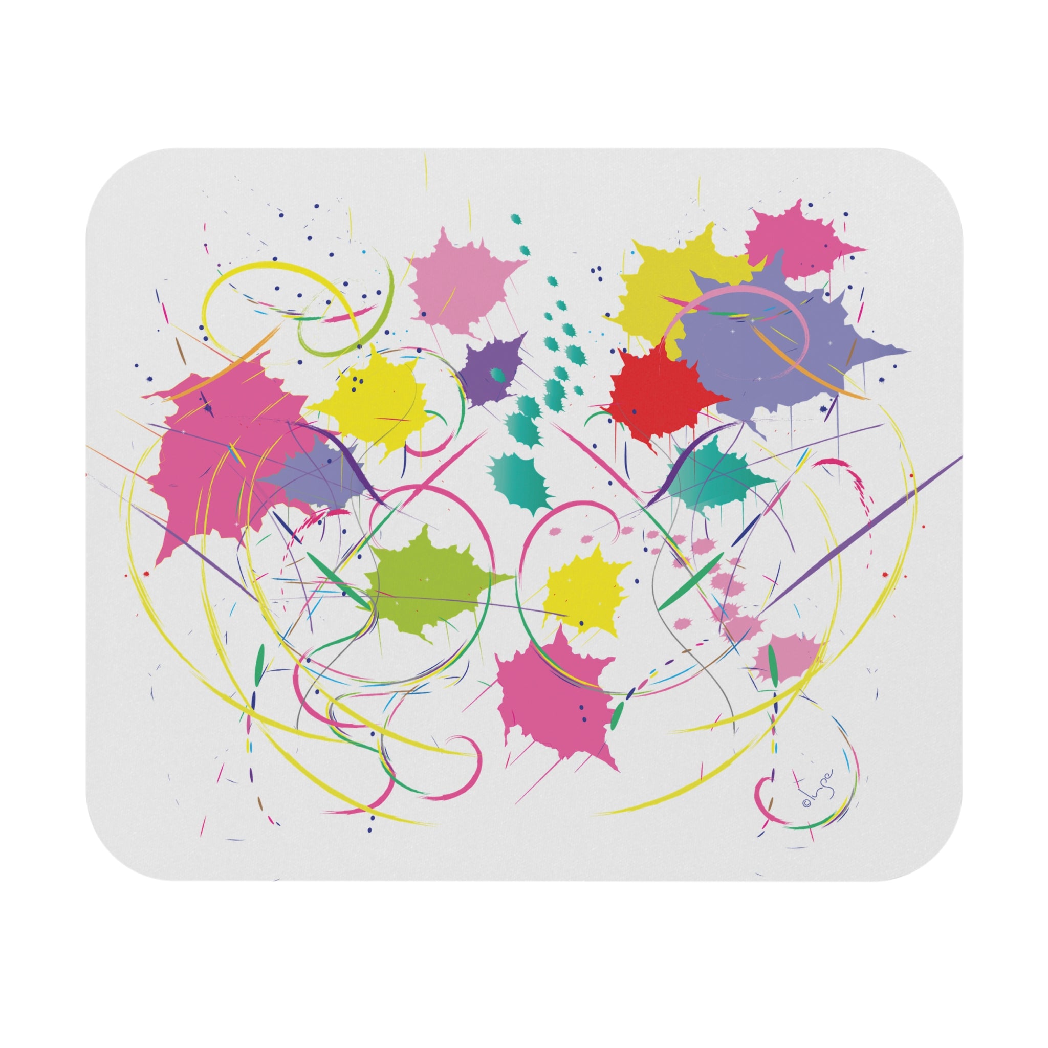 Colorful Abstract Paint Splatter Art Mouse Pad (Rectangle)