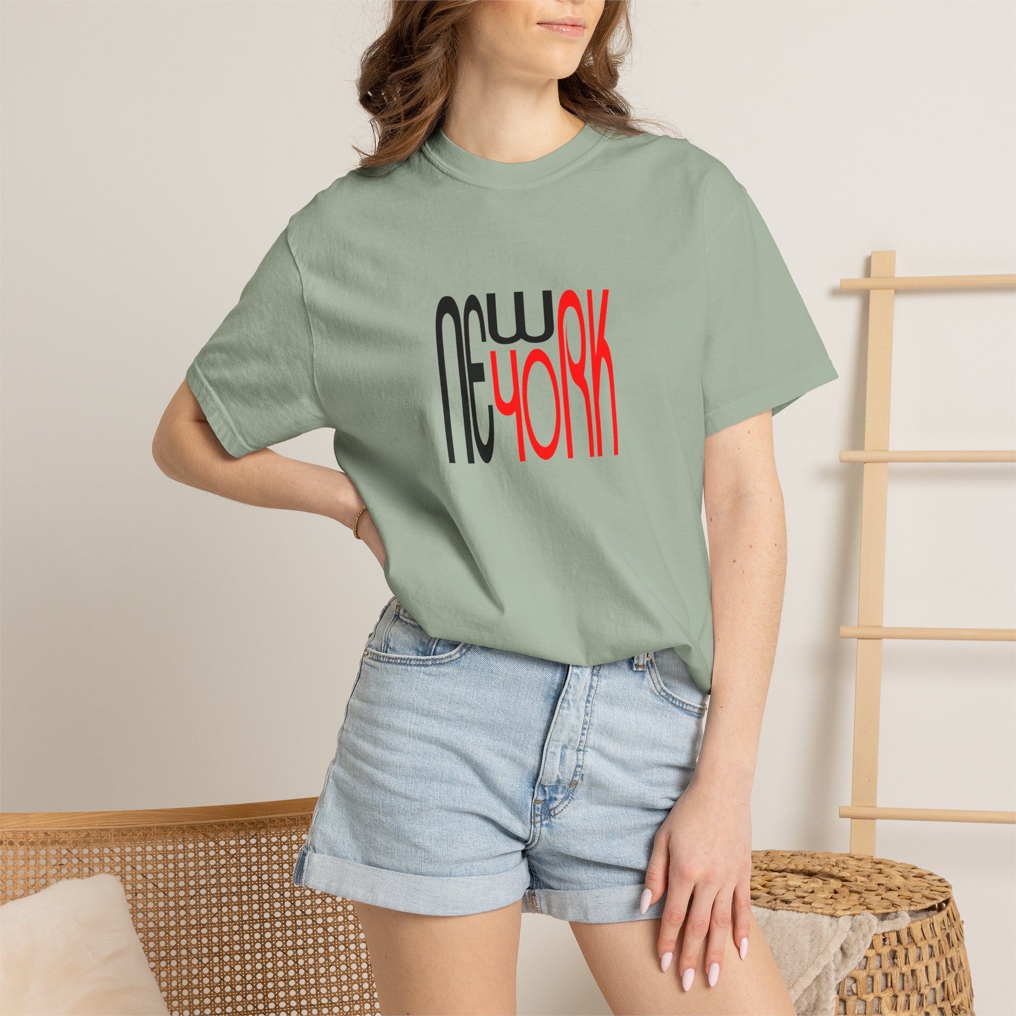 New York Black Red Lettering Unisex Graphic Tee