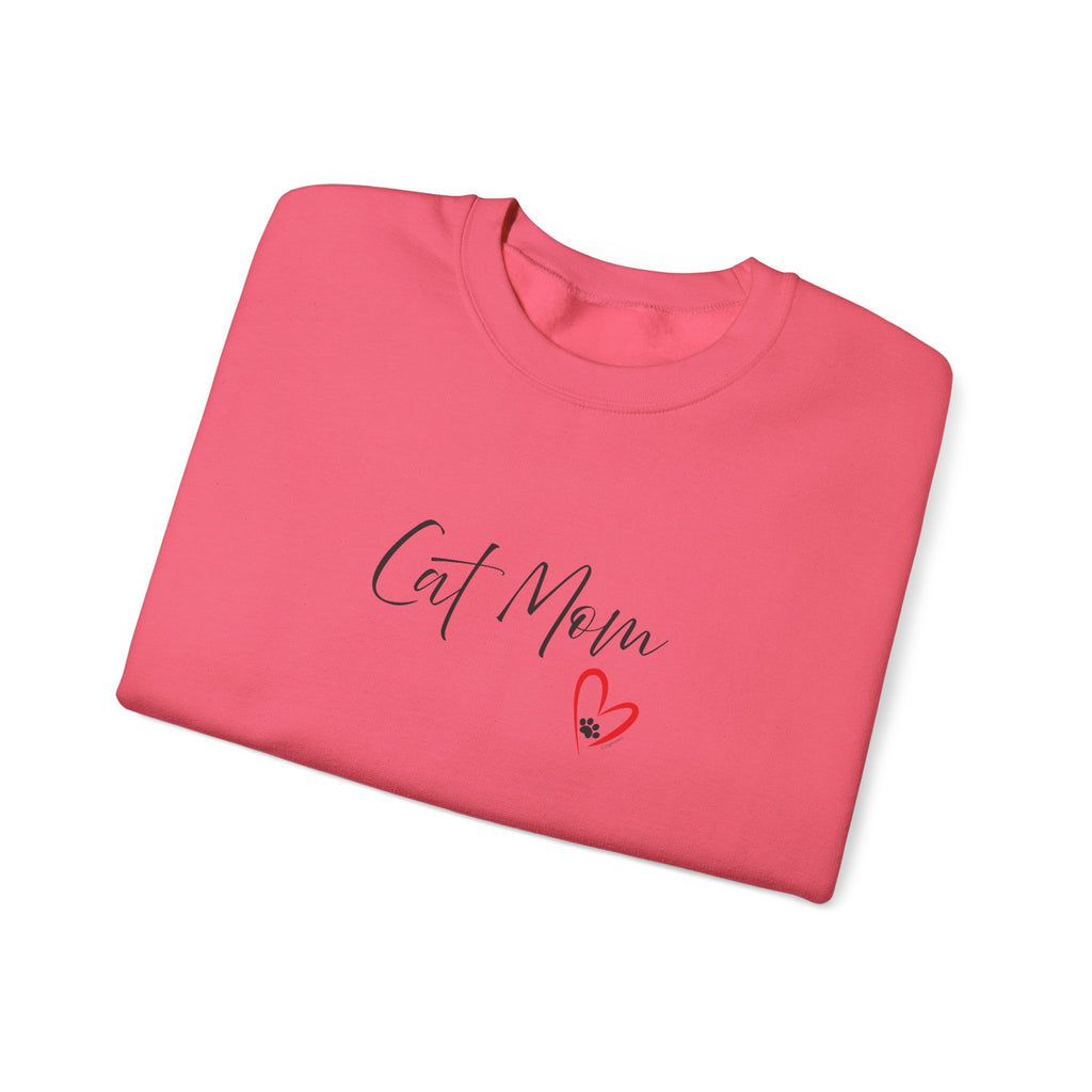 Cat Mom Heart Unisex Crewneck Sweatshirt