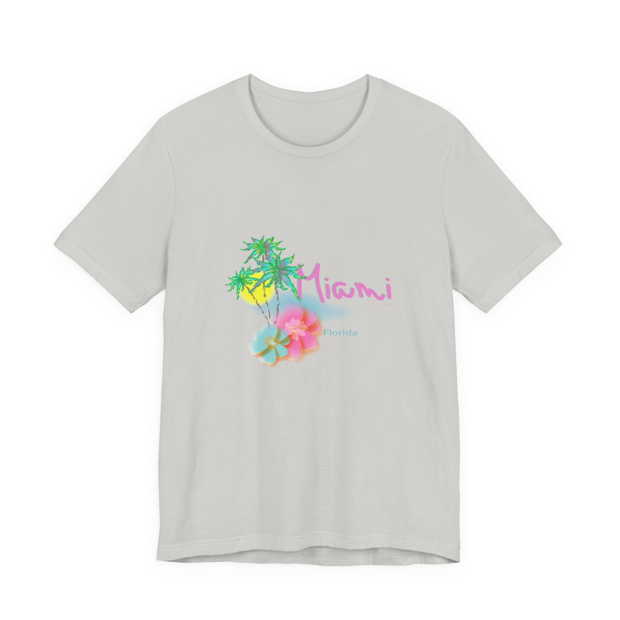 MIAMI, Florida Palm Sunset Graphic Unisex Jersey Short Sleeve Tee