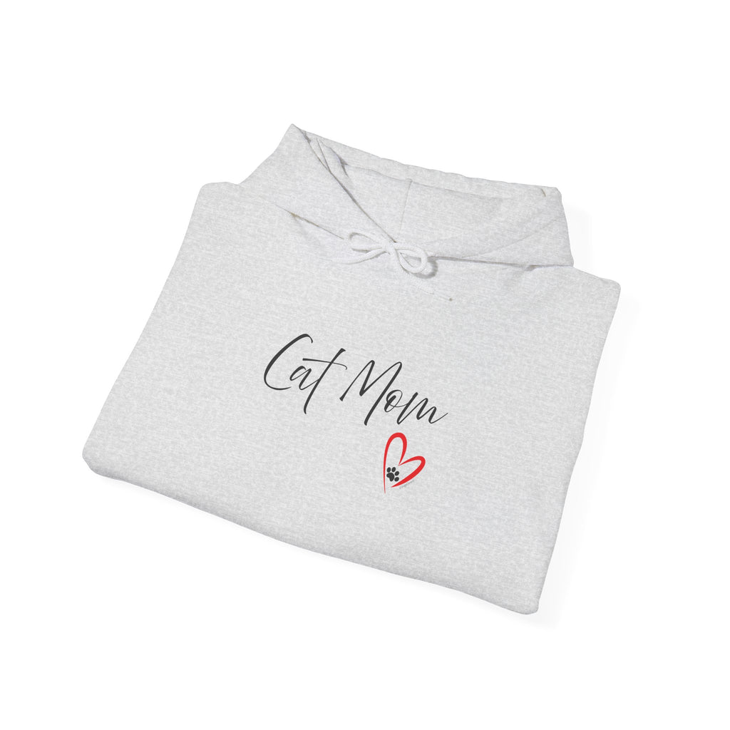 Modern Cat Mom Heart Graphic Design Hoodie Unisex Hoodie