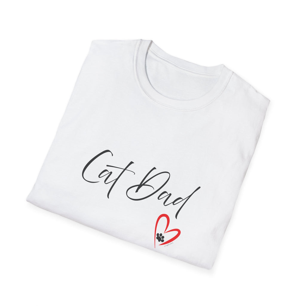 Cat Dad Heart Paw Graphic T-Shirt