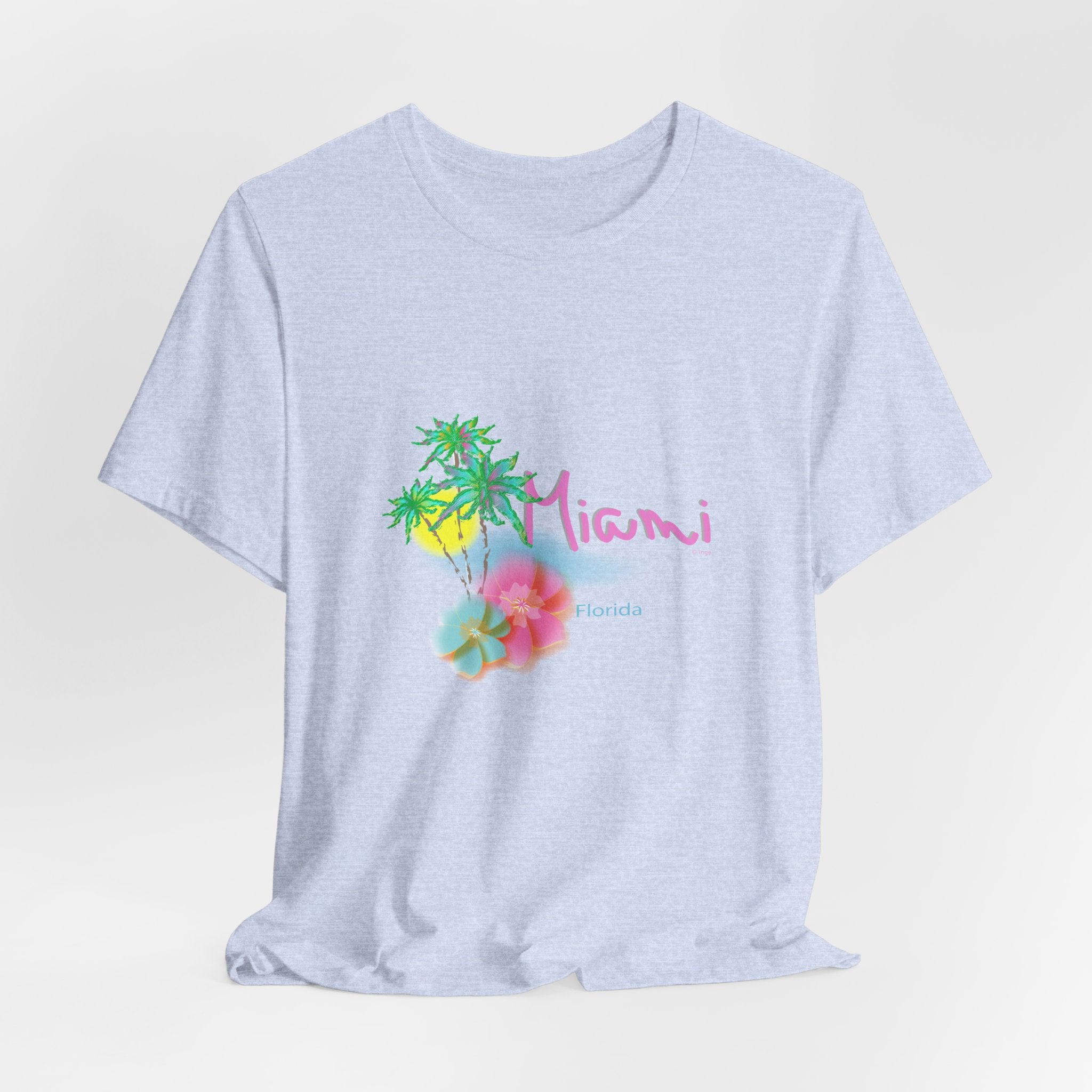 MIAMI, Florida Palm Sunset Graphic Unisex Jersey Short Sleeve Tee