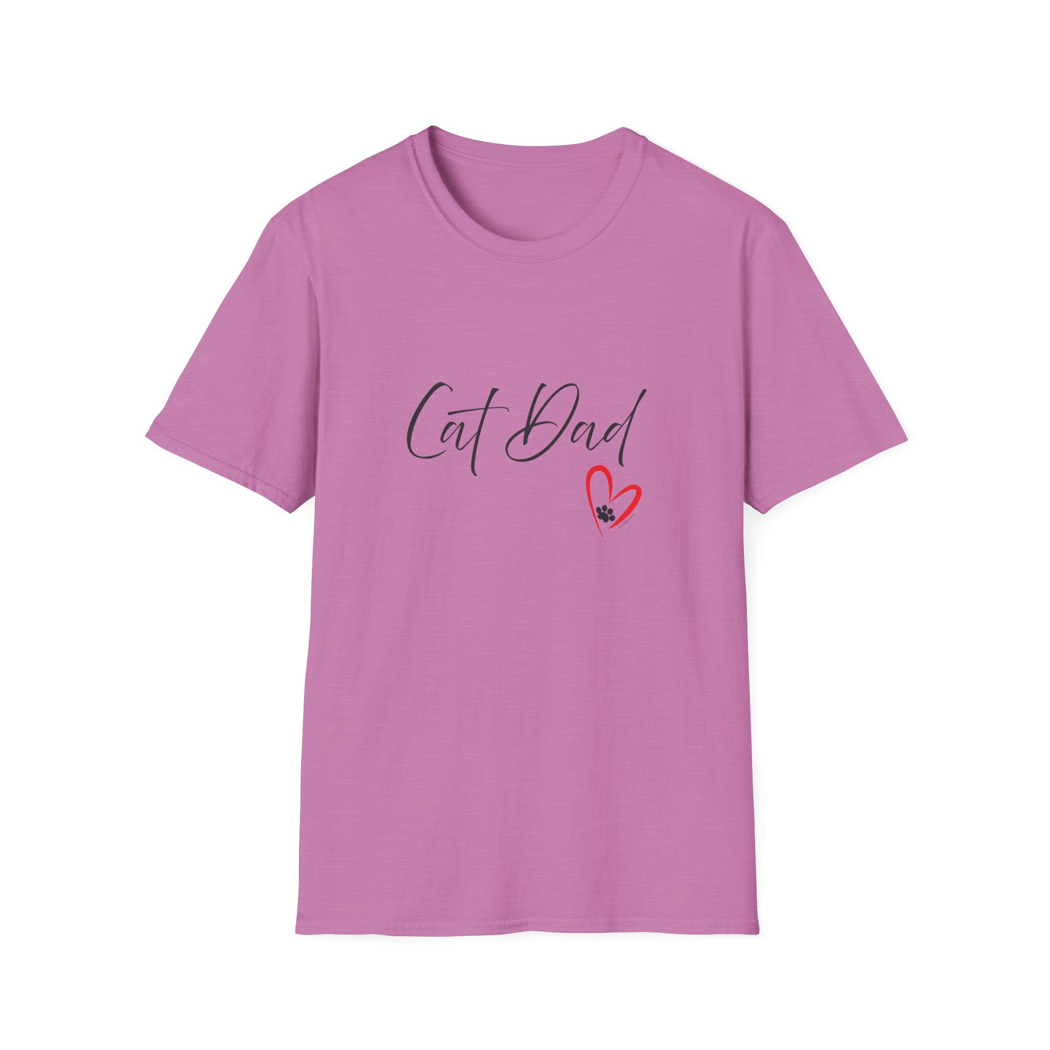 Cat Dad Heart Paw Graphic T-Shirt