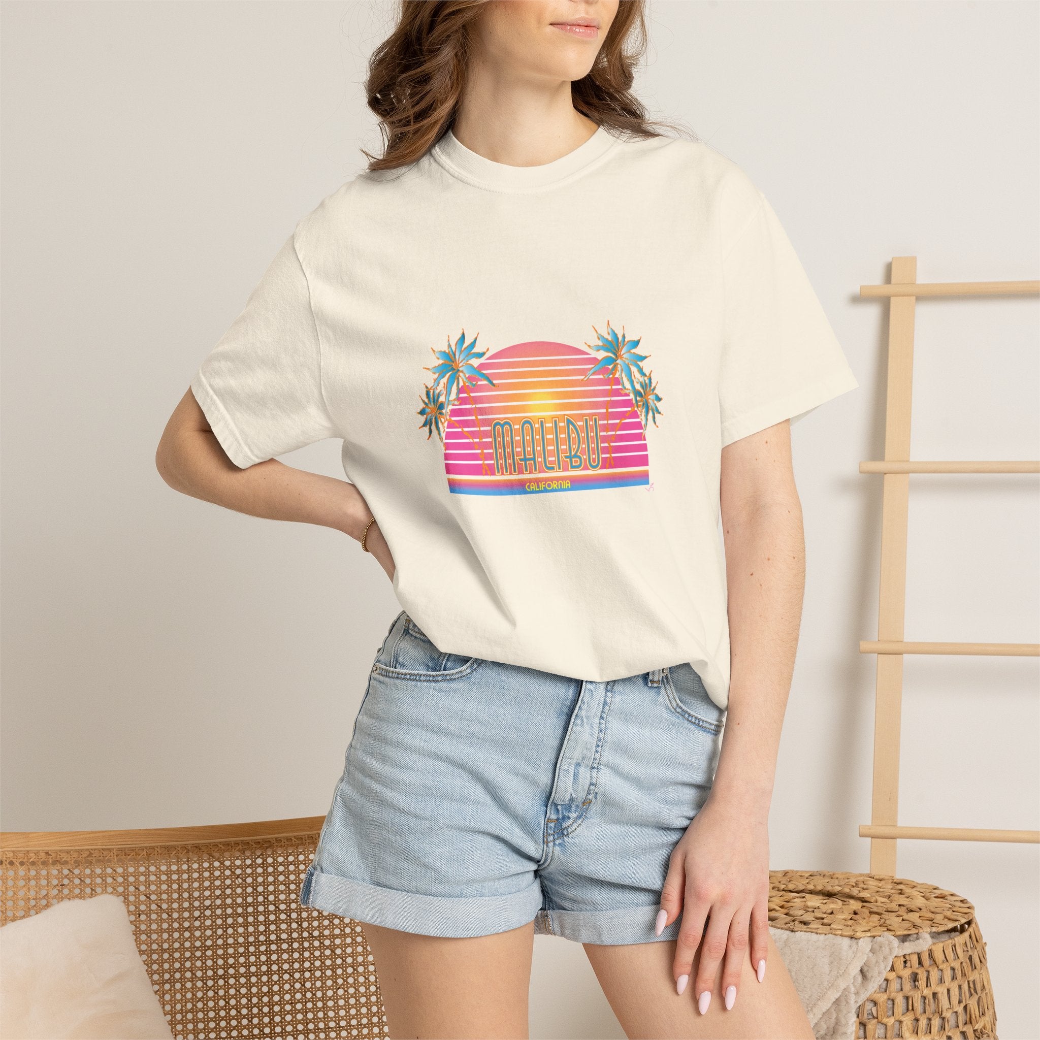 Striking Malibu California Graphic Unisex Garment-Dyed T-shirt