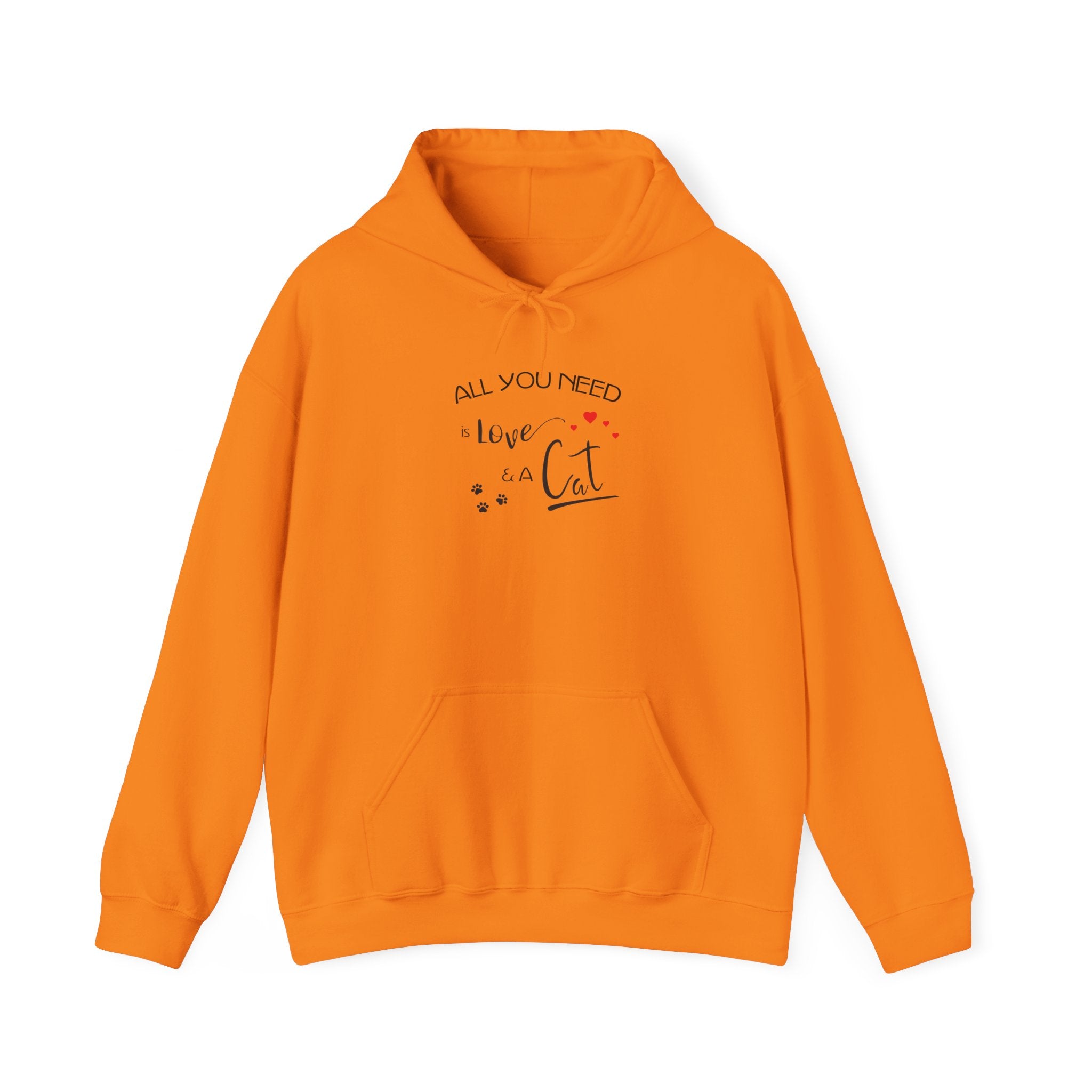 All You Need Is Love and a Cat Graphic Hoodie - Unisex Heavy Blend™ Hooded Sweatshirt