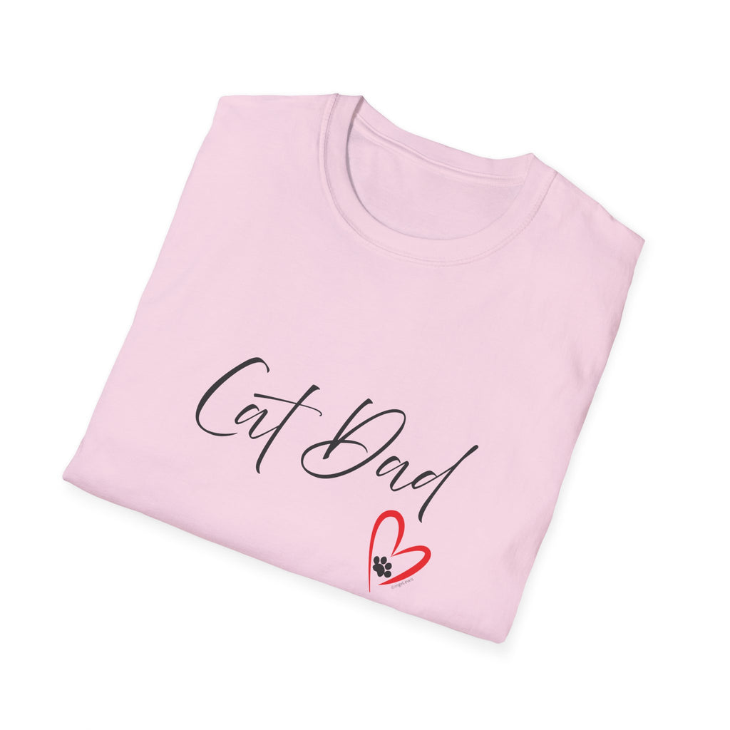 Cat Dad Heart Paw Graphic T-Shirt