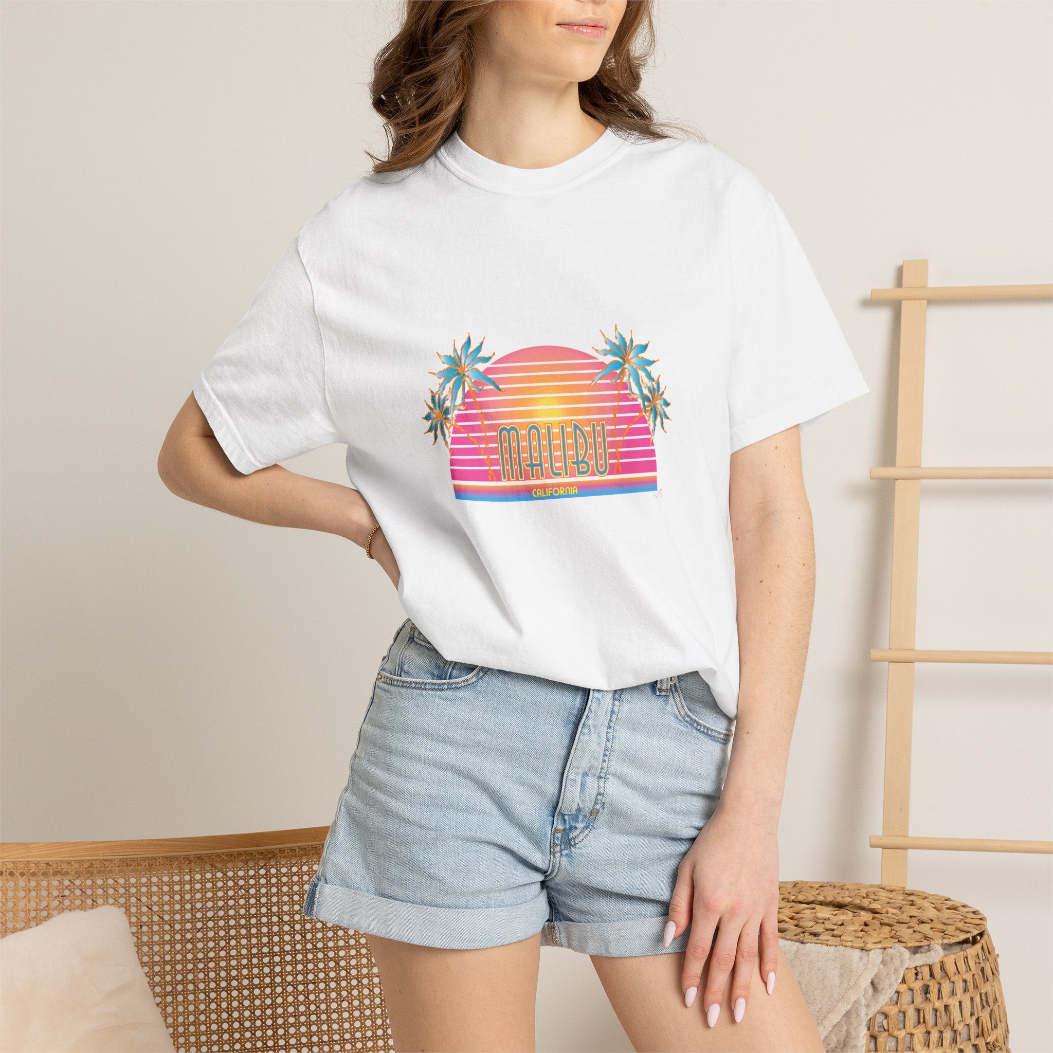 Striking Malibu California Graphic Unisex Garment-Dyed T-shirt