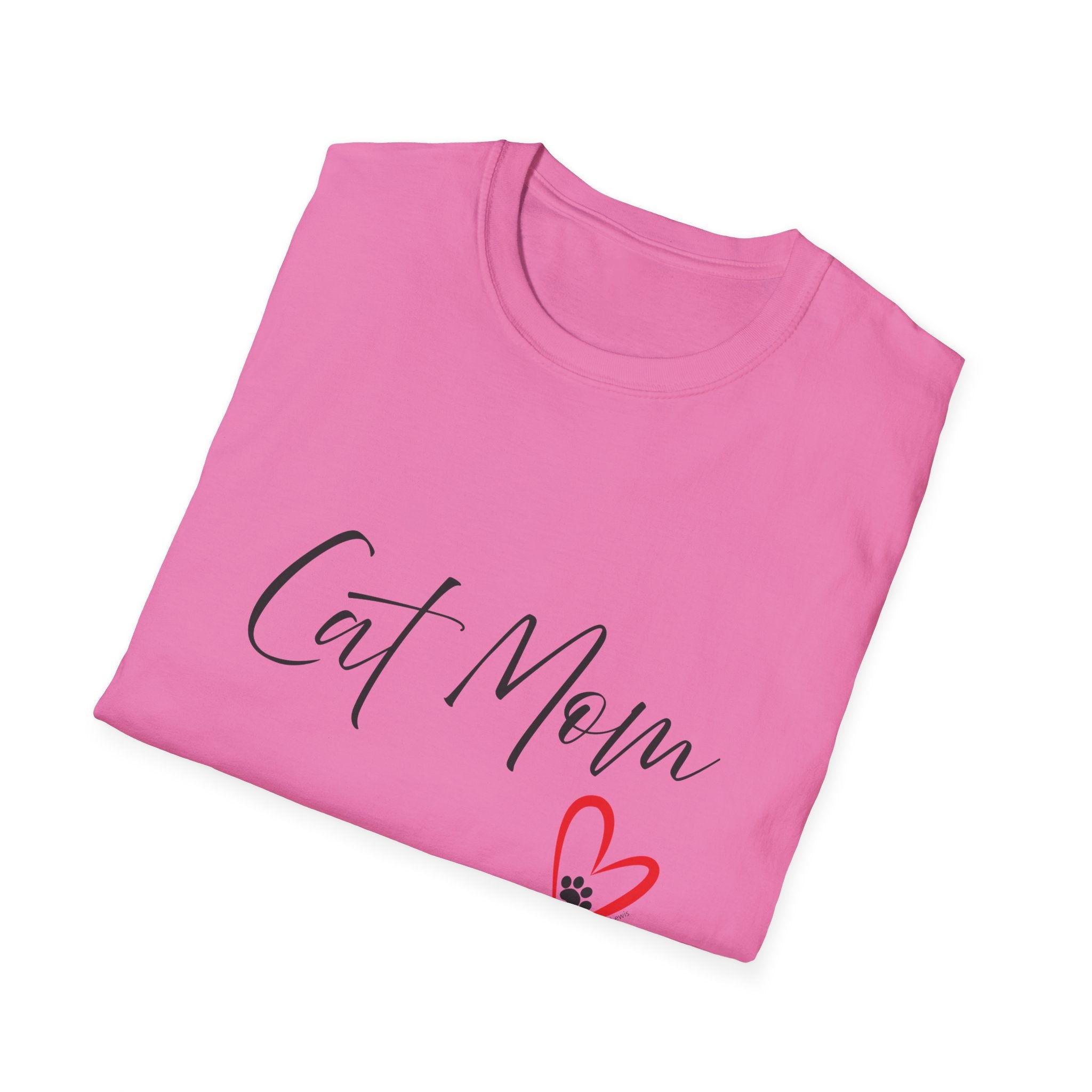 Cat Mom Heart Graphic Tee
