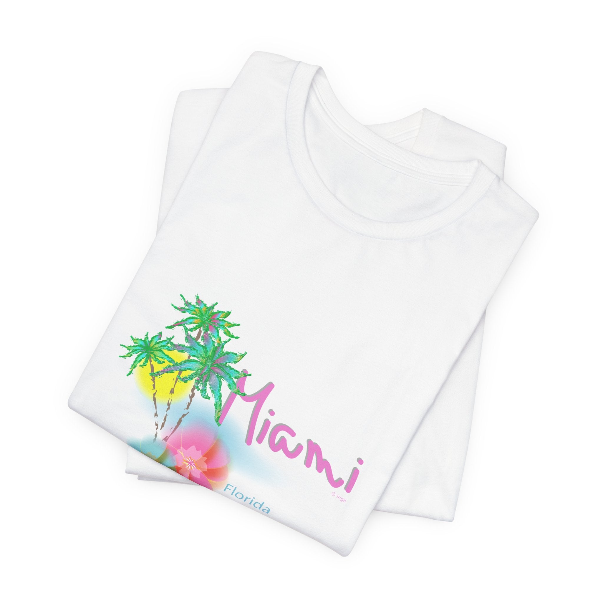 MIAMI, Florida Palm Sunset Graphic Unisex Jersey Short Sleeve Tee