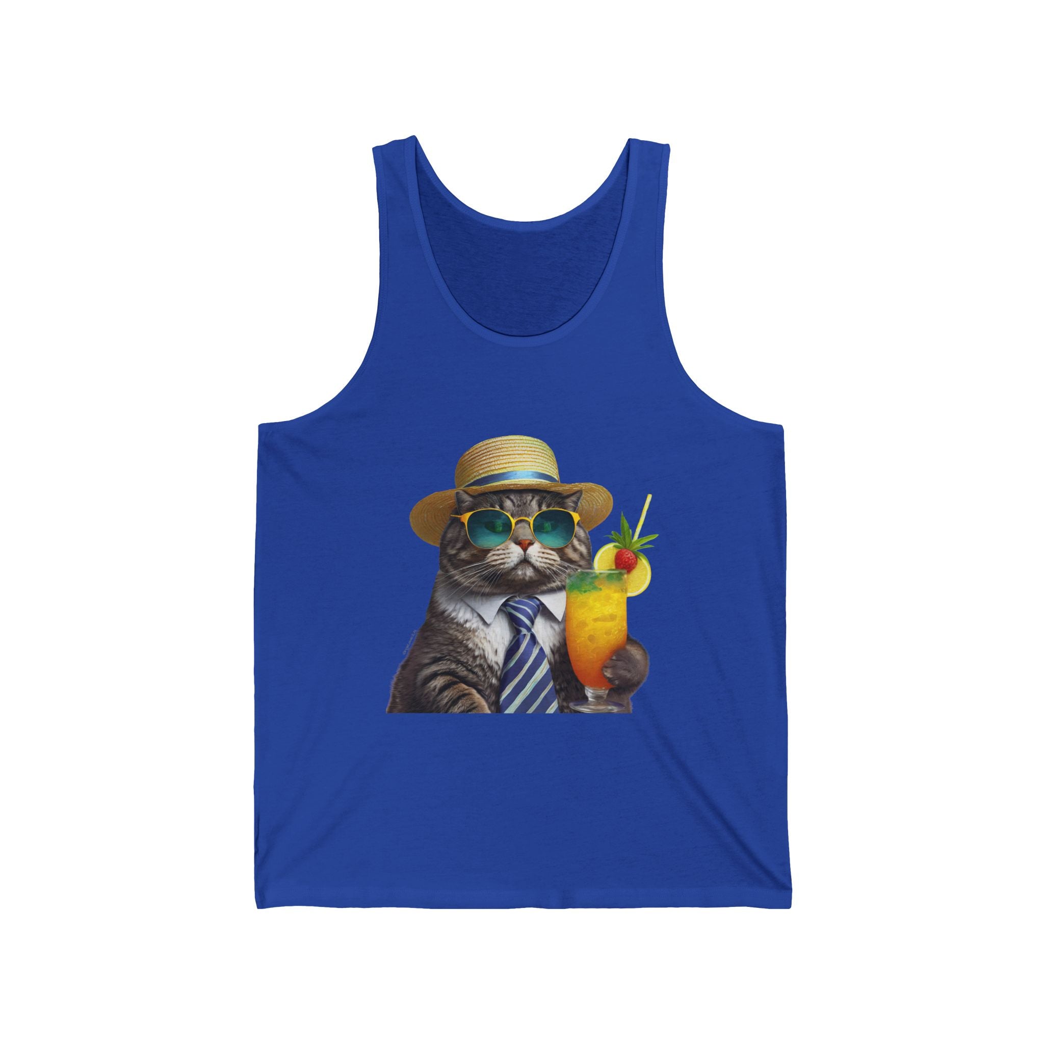 Purr-fectly Chilled Cat Graphic Unisex Jersey Tank