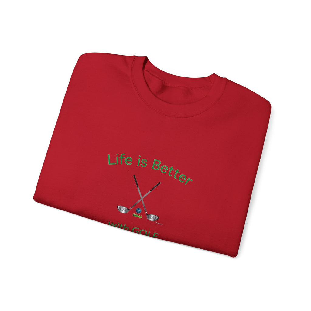 Life Is Better with Golf Graphic Unisex Heavy Blend™ Crewneck Sweatshirt
